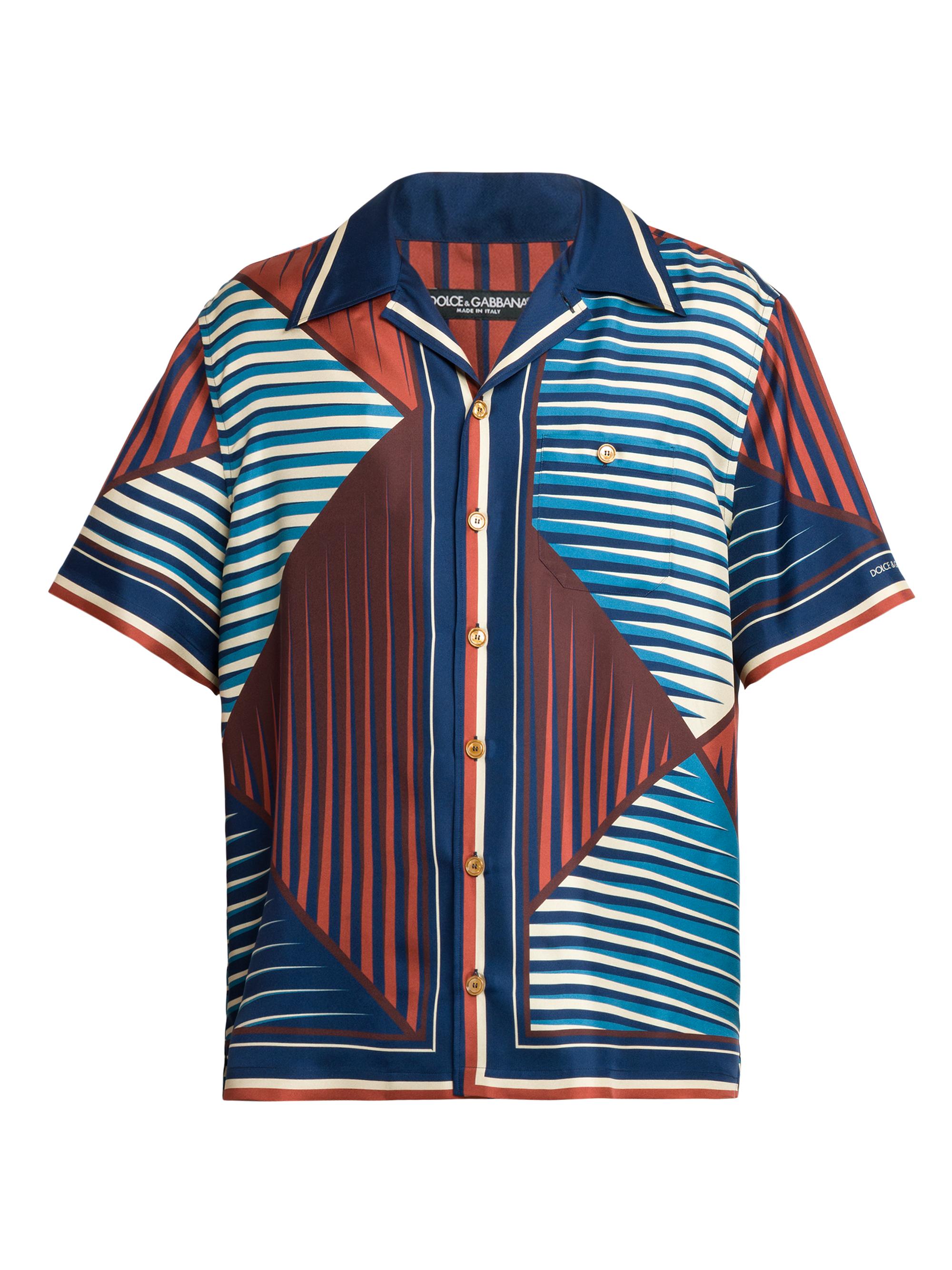 Dolce & Gabbana Men's Striped Silk Button-Front Shirt - Lusso