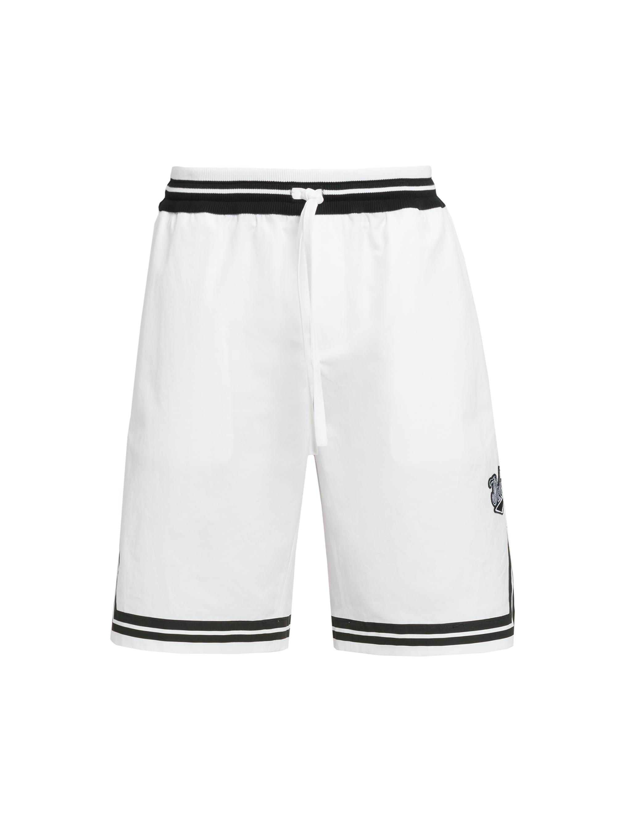 Dolce & Gabbana Men's Popeline Ottico St. Logo Shorts - White Black
