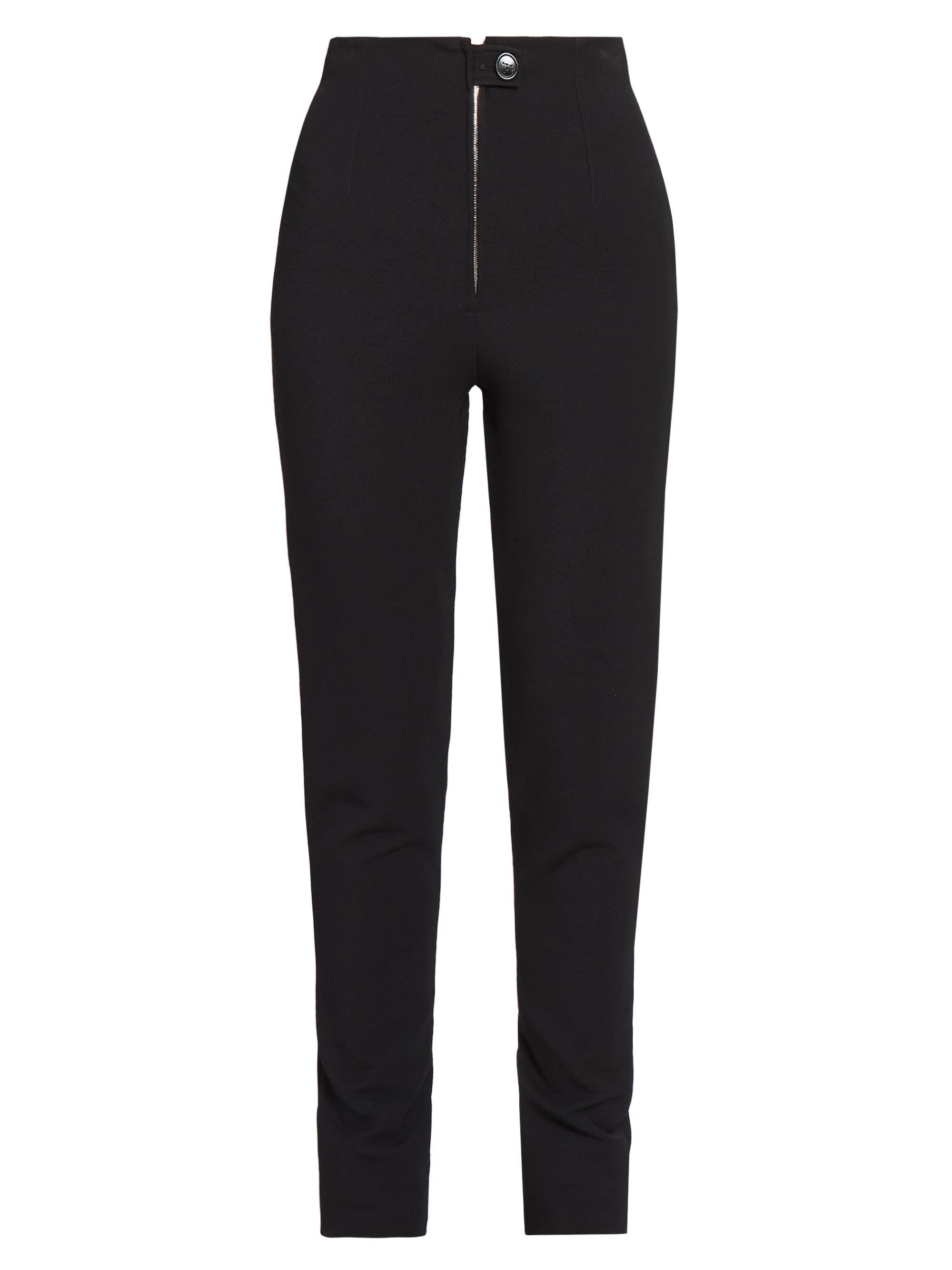 ALAÏA High Rise Twill Straight Leg Pant in Black