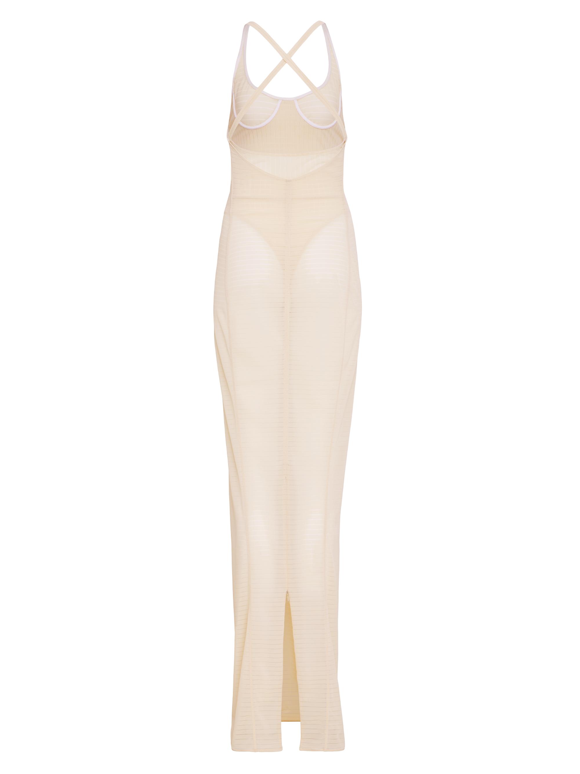 Alaïa Women's Sculpt Sheer Maxi Dress - Peach