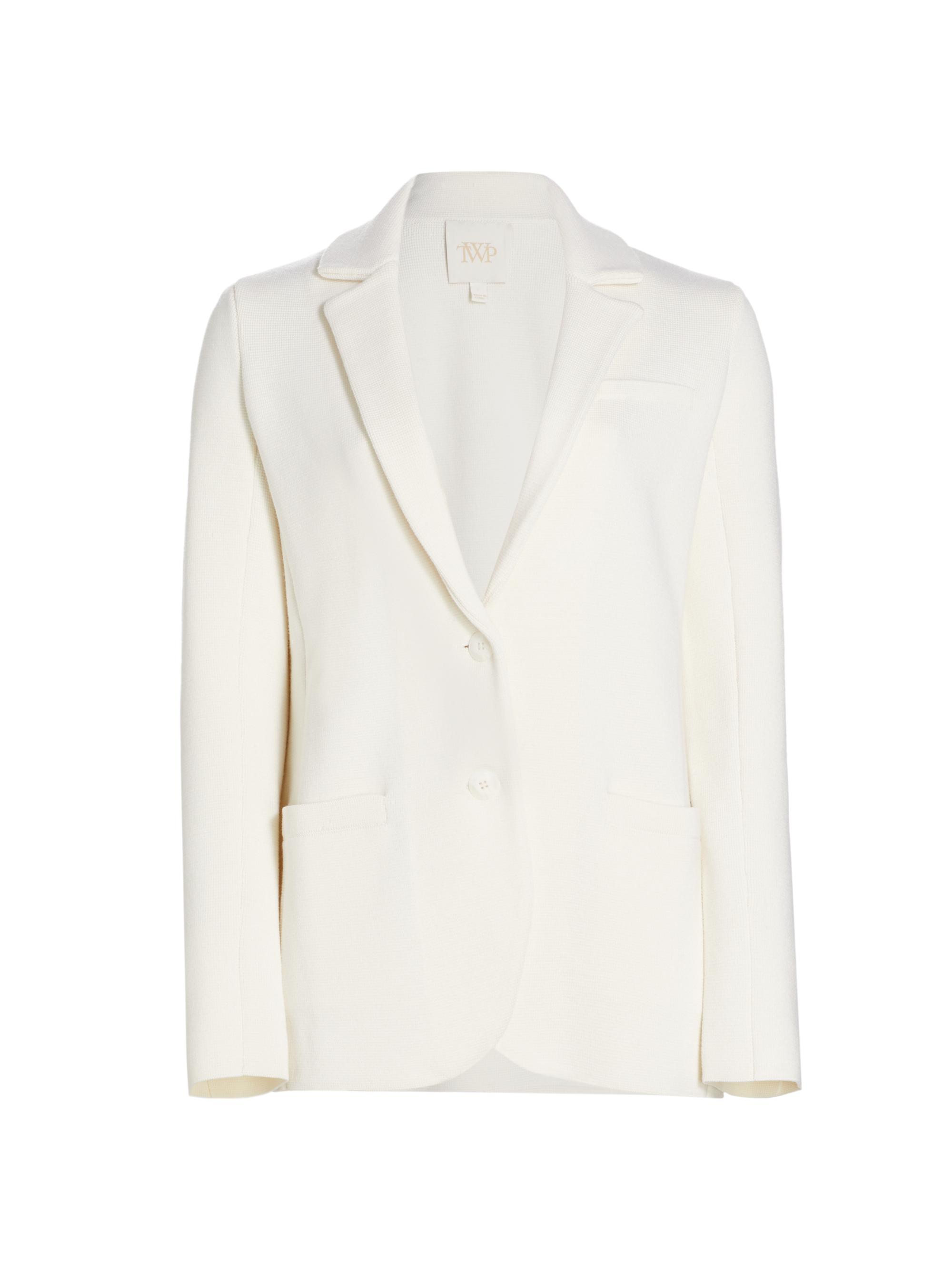 TWP Women's Wool Knit Boyfriend Blazer - Winter White