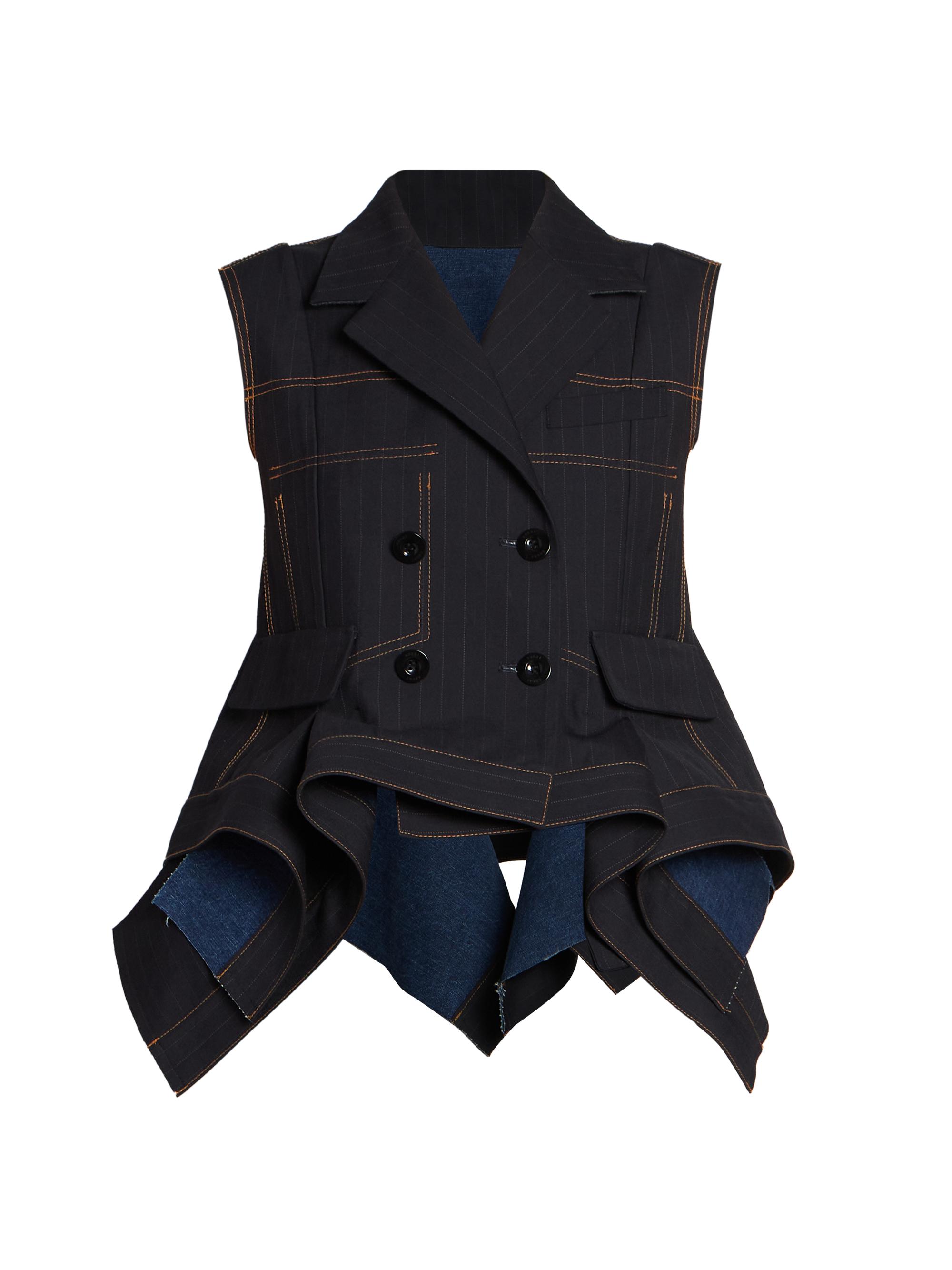 Shop Sacai Chalk Stripe Bonding Vest | Saks Fifth Avenue