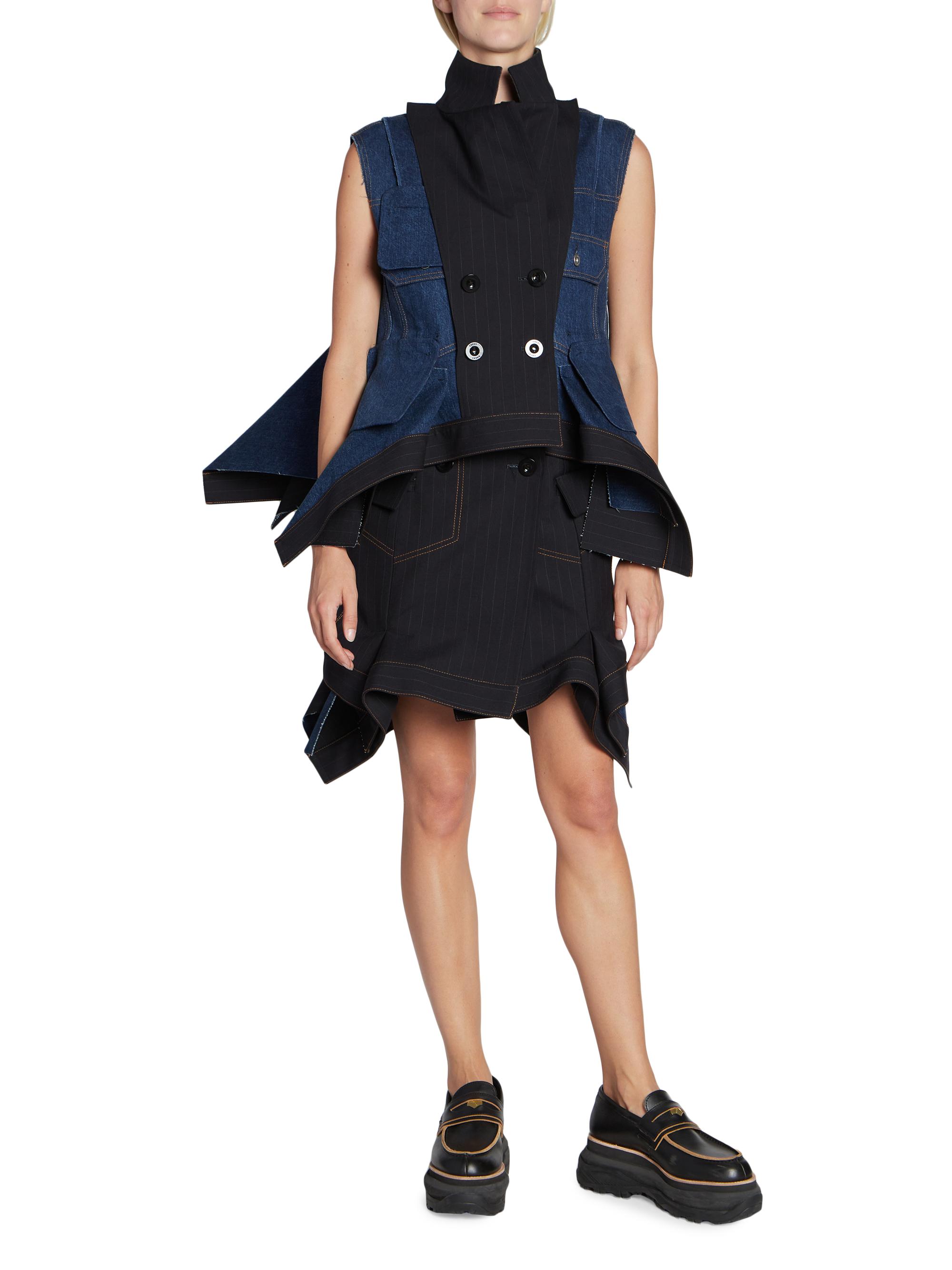 Shop Sacai Chalk Stripe Bonding Vest | Saks Fifth Avenue