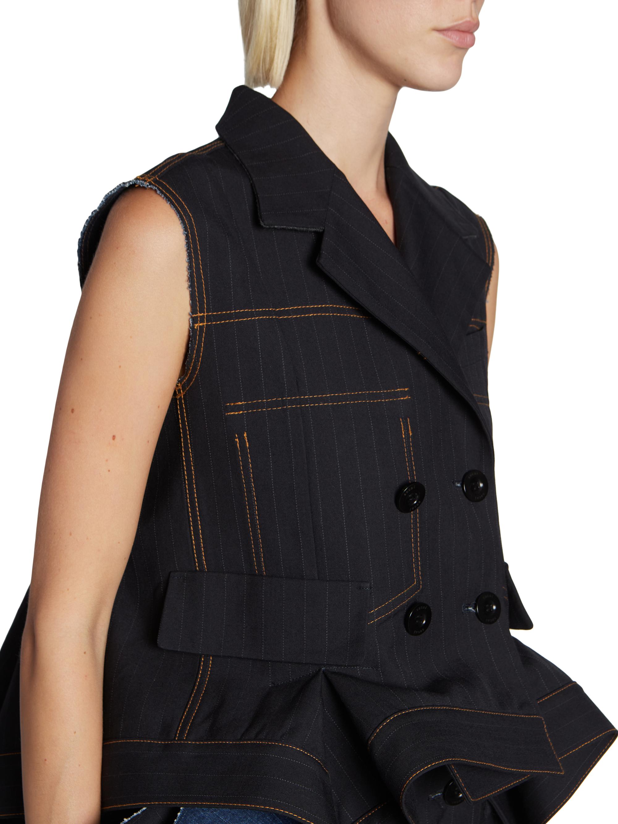 Shop Sacai Chalk Stripe Bonding Vest | Saks Fifth Avenue