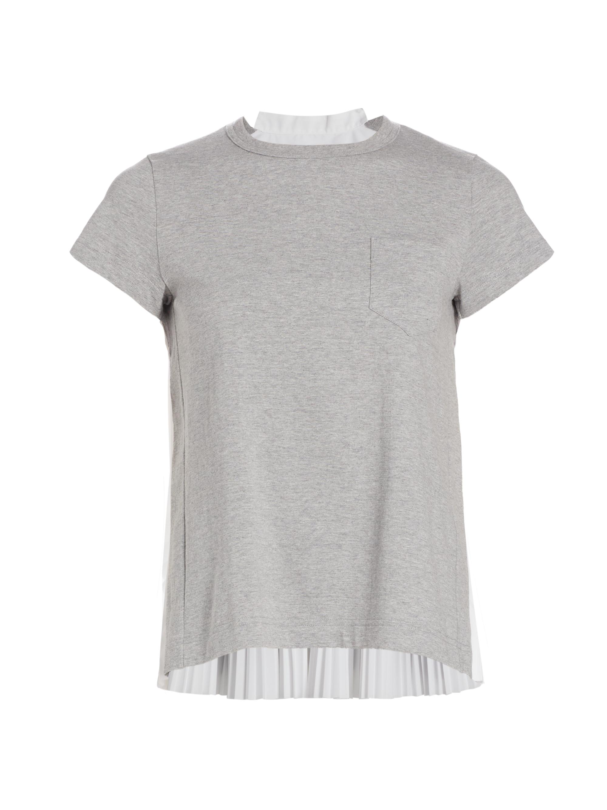 Sacai Pleated-Back Cotton Crewneck T-Shirt | Saks Fifth Avenue