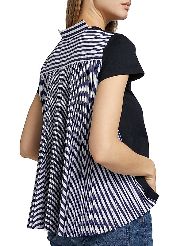 Shop Sacai Pleated-Back Cotton Crewneck T-Shirt | Saks Fifth Shop Sacai Pleated-Back Cotton Crewneck T-Shirt | Saks Fifth