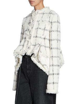 sacai ruffled cropped jacket - Neutrals