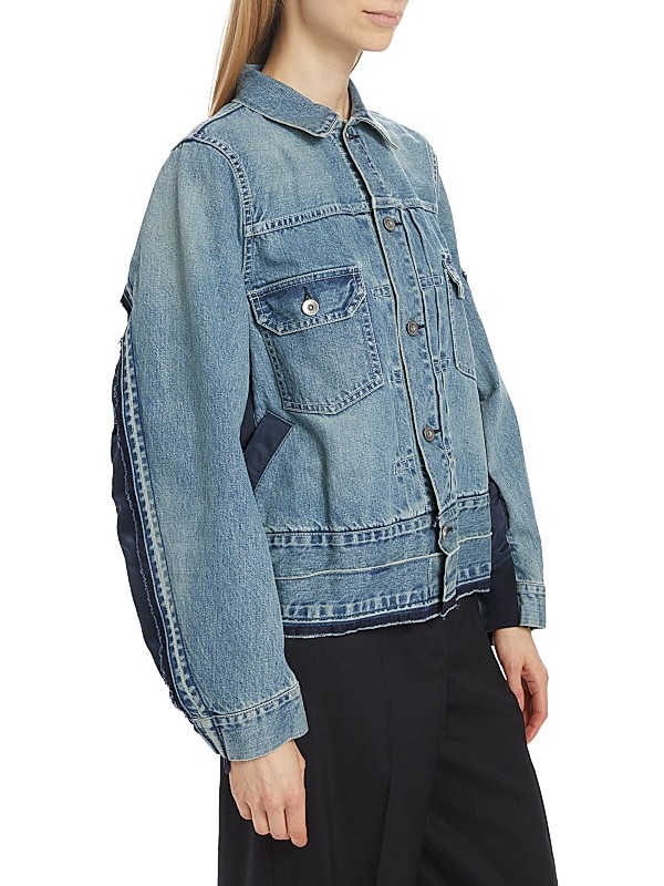 Shop Sacai Denim Twill Mix Media Jacket | Saks Fifth Avenue Shop Sacai Denim Twill Mix Media Jacket | Saks Fifth Avenue