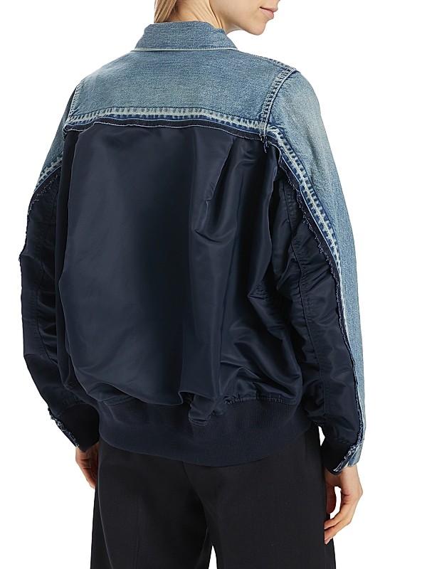 Shop Sacai Denim Twill Mix Media Jacket | Saks Fifth Avenue Shop Sacai Denim Twill Mix Media Jacket | Saks Fifth Avenue