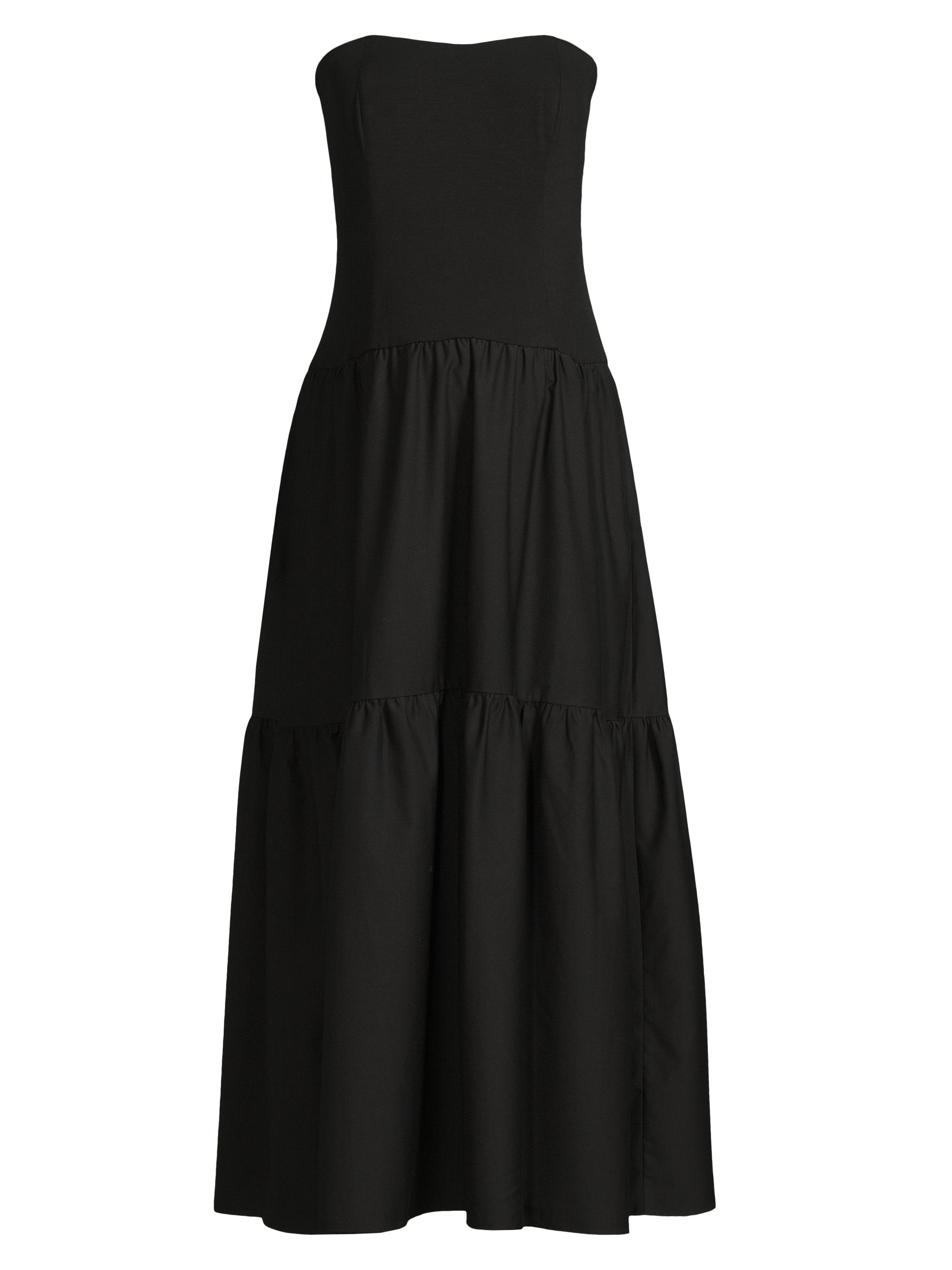 Emilia George Women's Maternity The Evelyn Strapless Tiered Midi-Dress - Jet Black