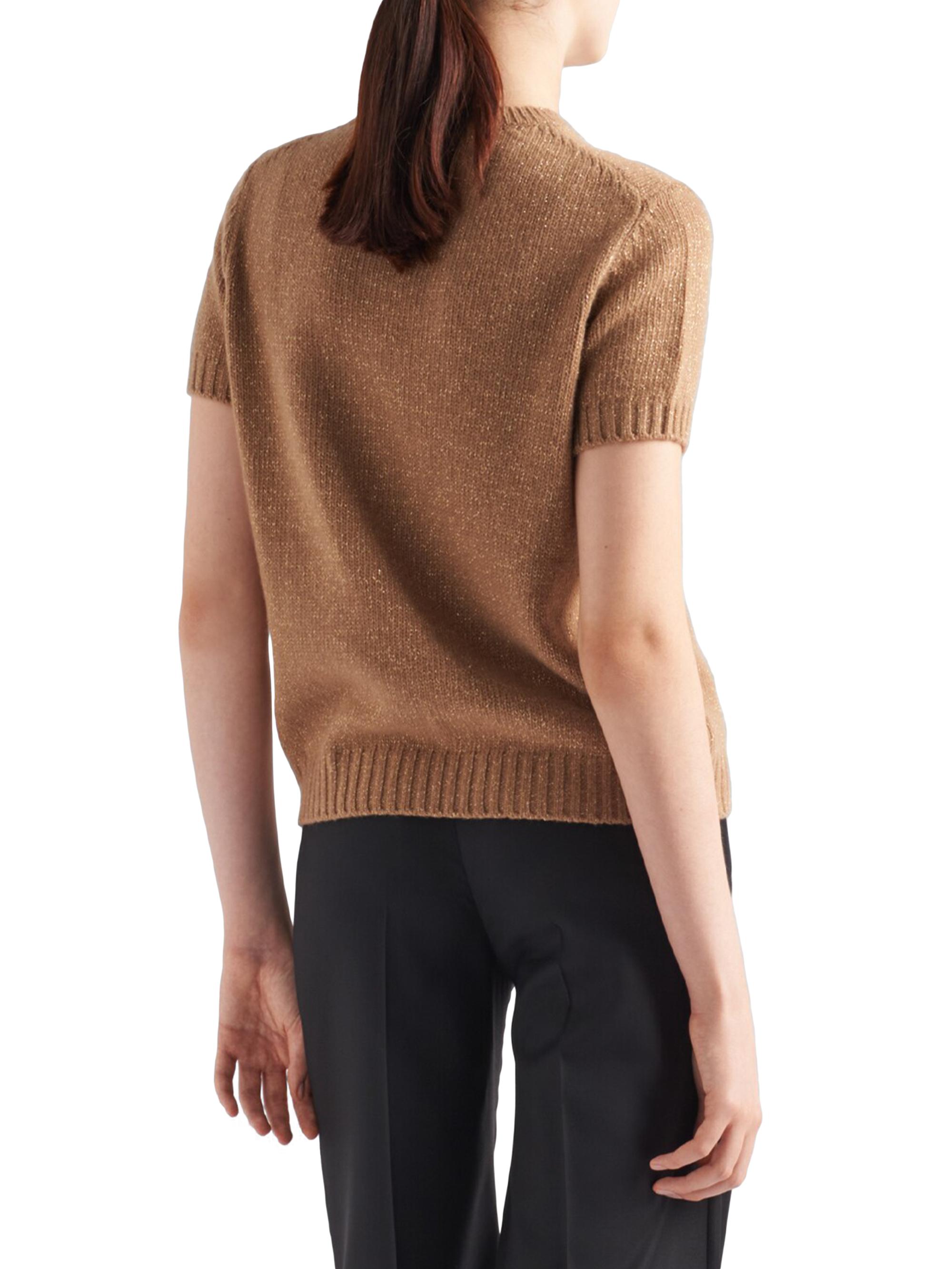 Prada Wool, Cashmere And Lamé Crew-Neck Sweater | Saks Fifth Avenue