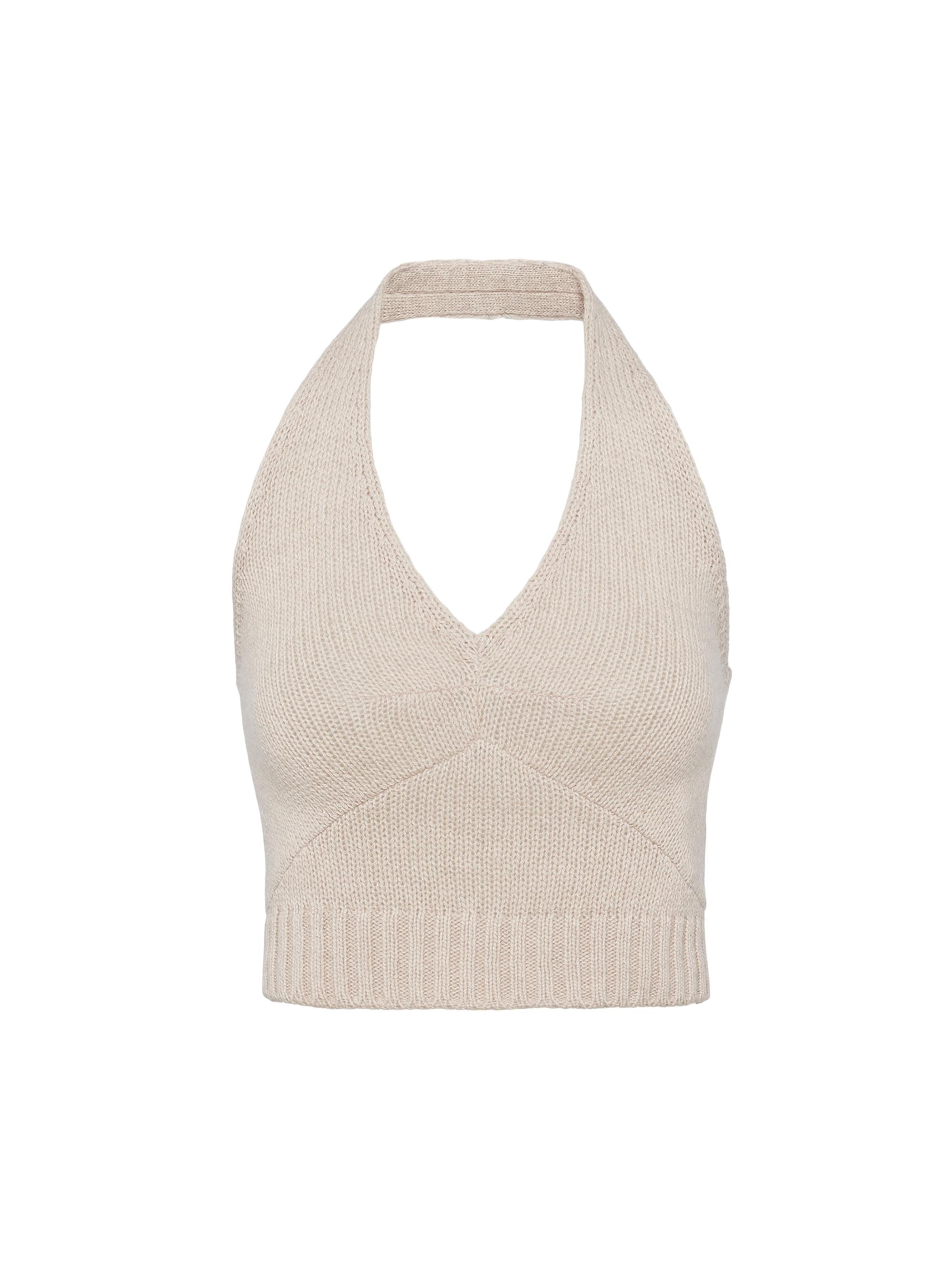 Prada Women's Sleeveless Wool and Cashmere Top - Beige