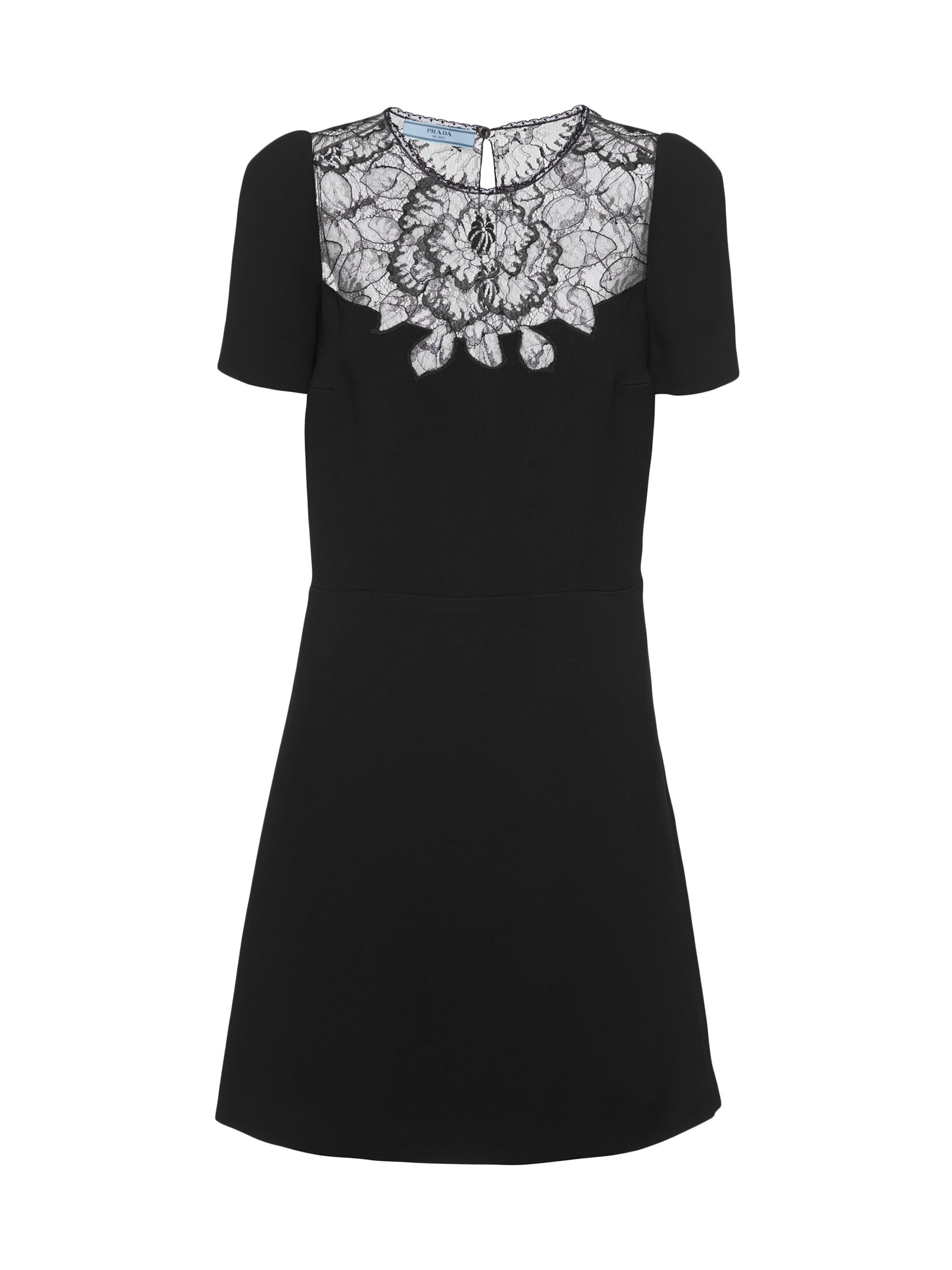 Prada Women's Cady And Lace Mini-Dress - Black
