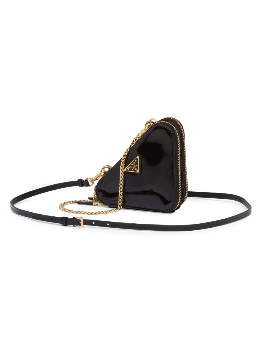Prada Triangular Patent Leather Mini Pouch | Saks Fifth Avenue