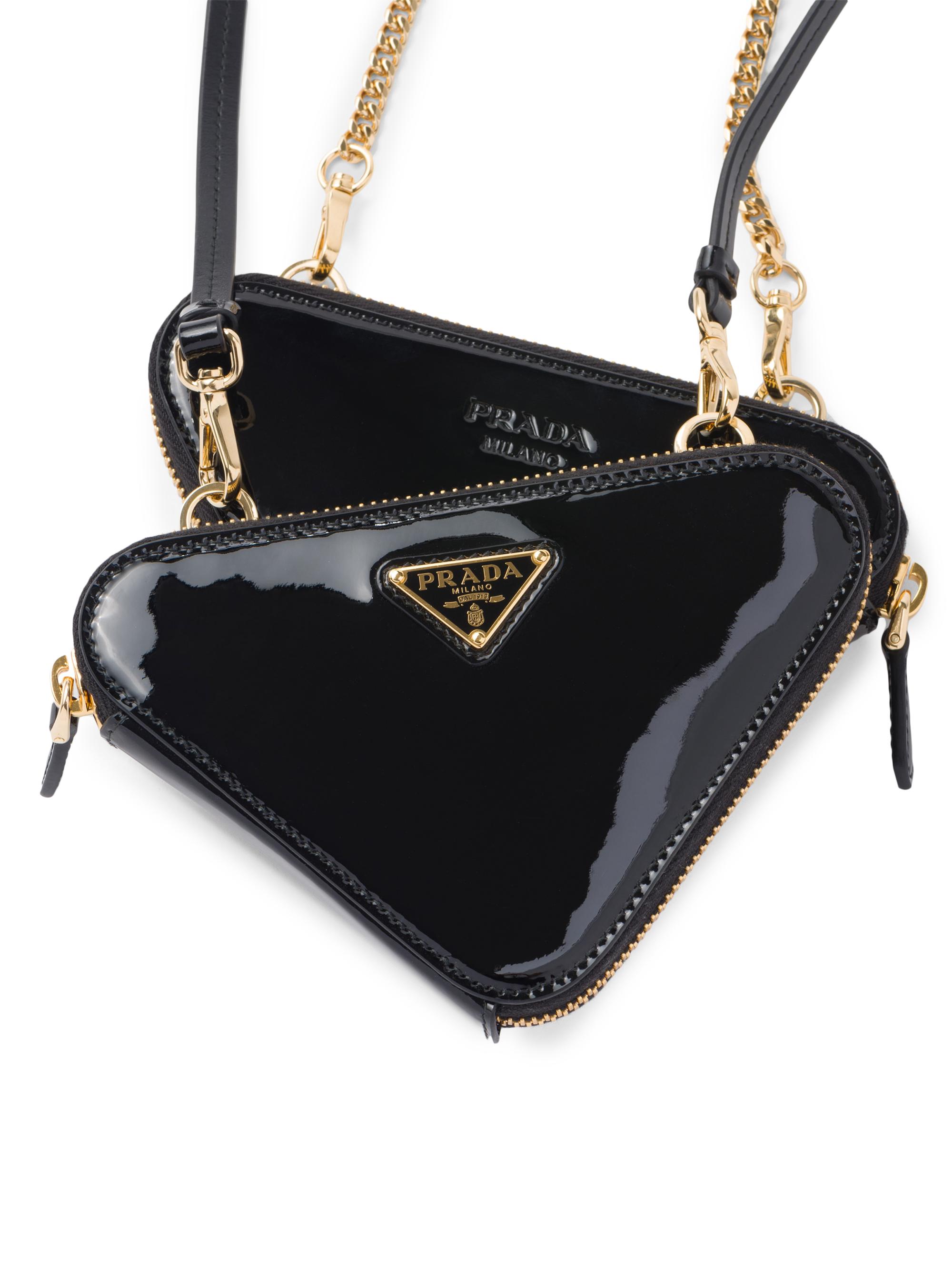 Prada Triangular Patent Leather Mini Pouch | Saks Fifth Avenue