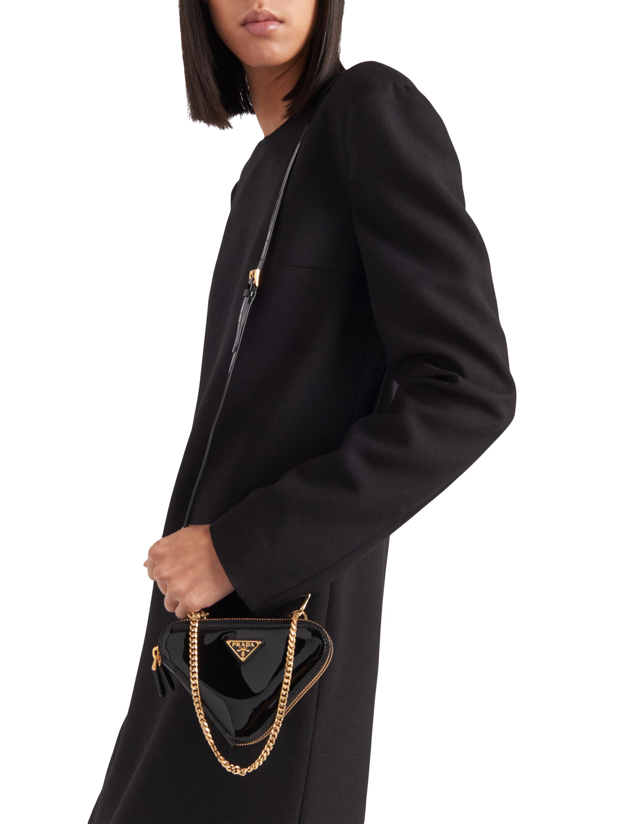 Prada Triangular Patent Leather Mini Pouch | Saks Fifth Avenue