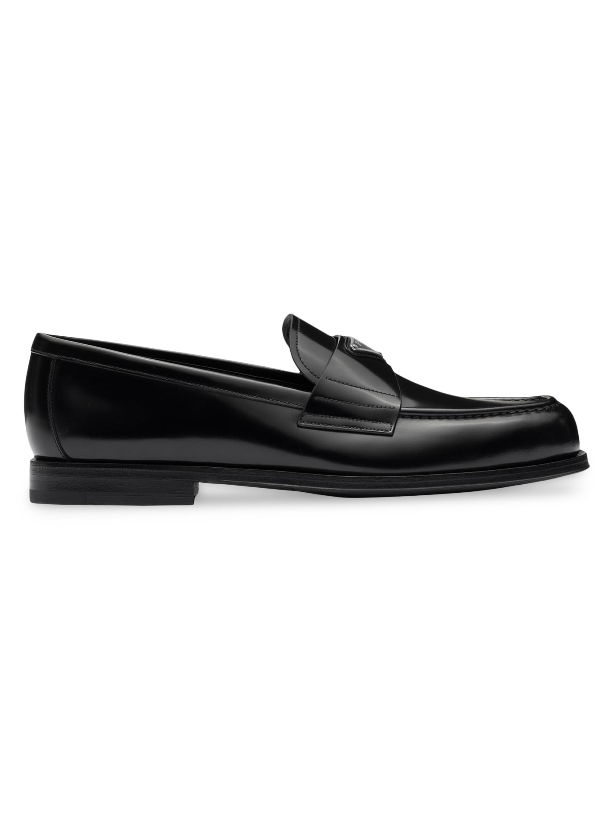Prada Men's Brushed Leather Loafers - Black