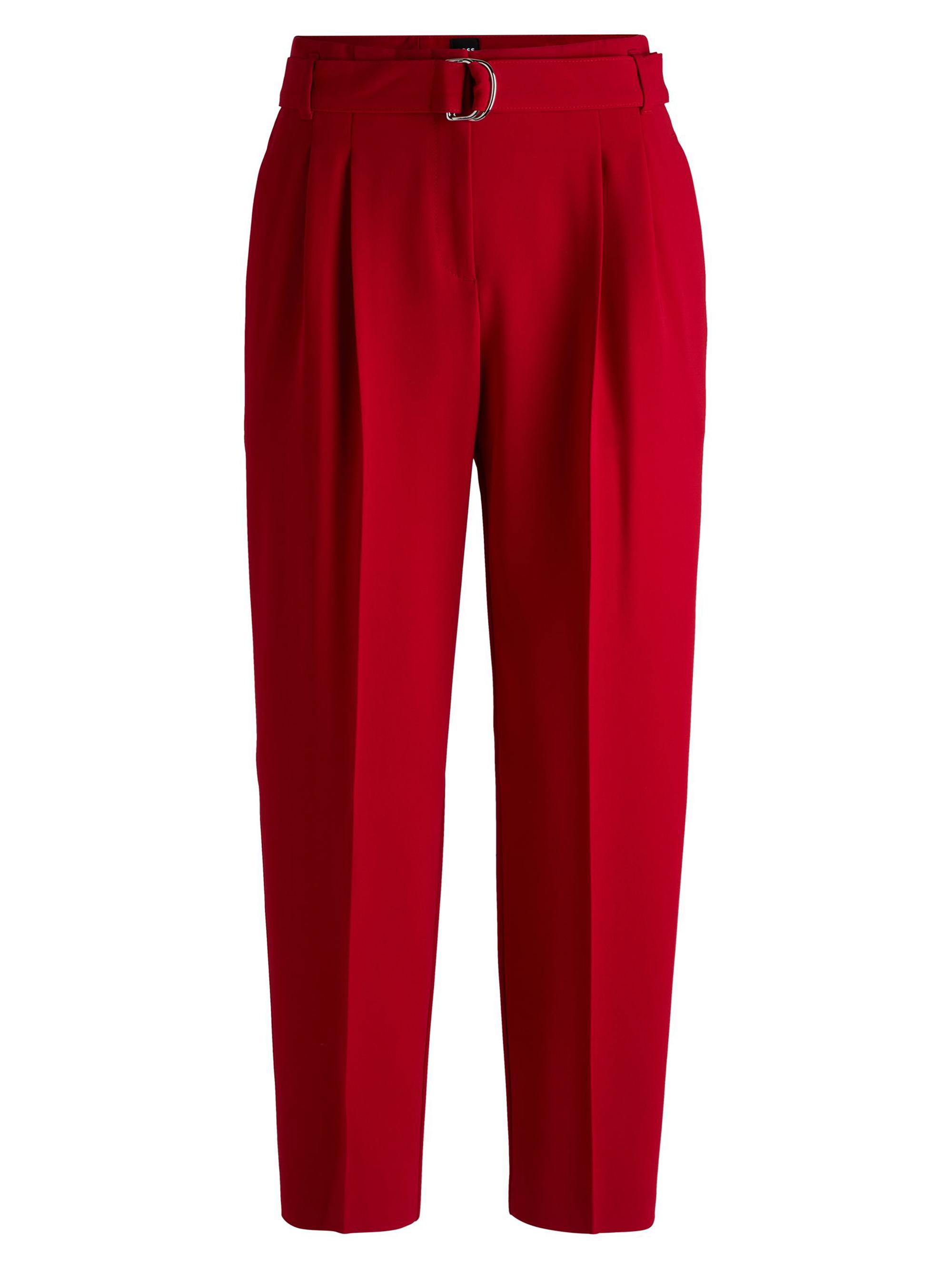 BOSS Women's Regular-Fit Trousers in Japanese-Made Crepe - Red