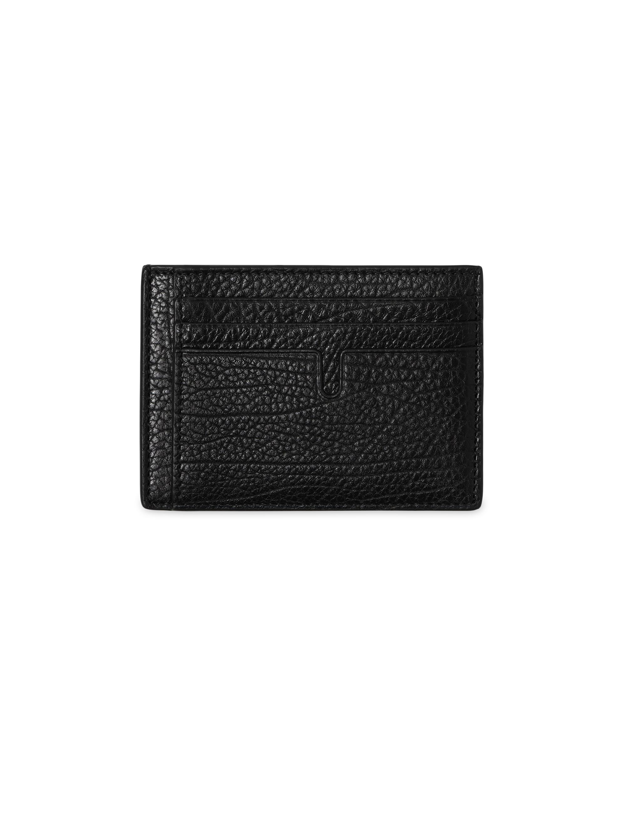 Burberry Men's Leather Clip Card Case - Black
