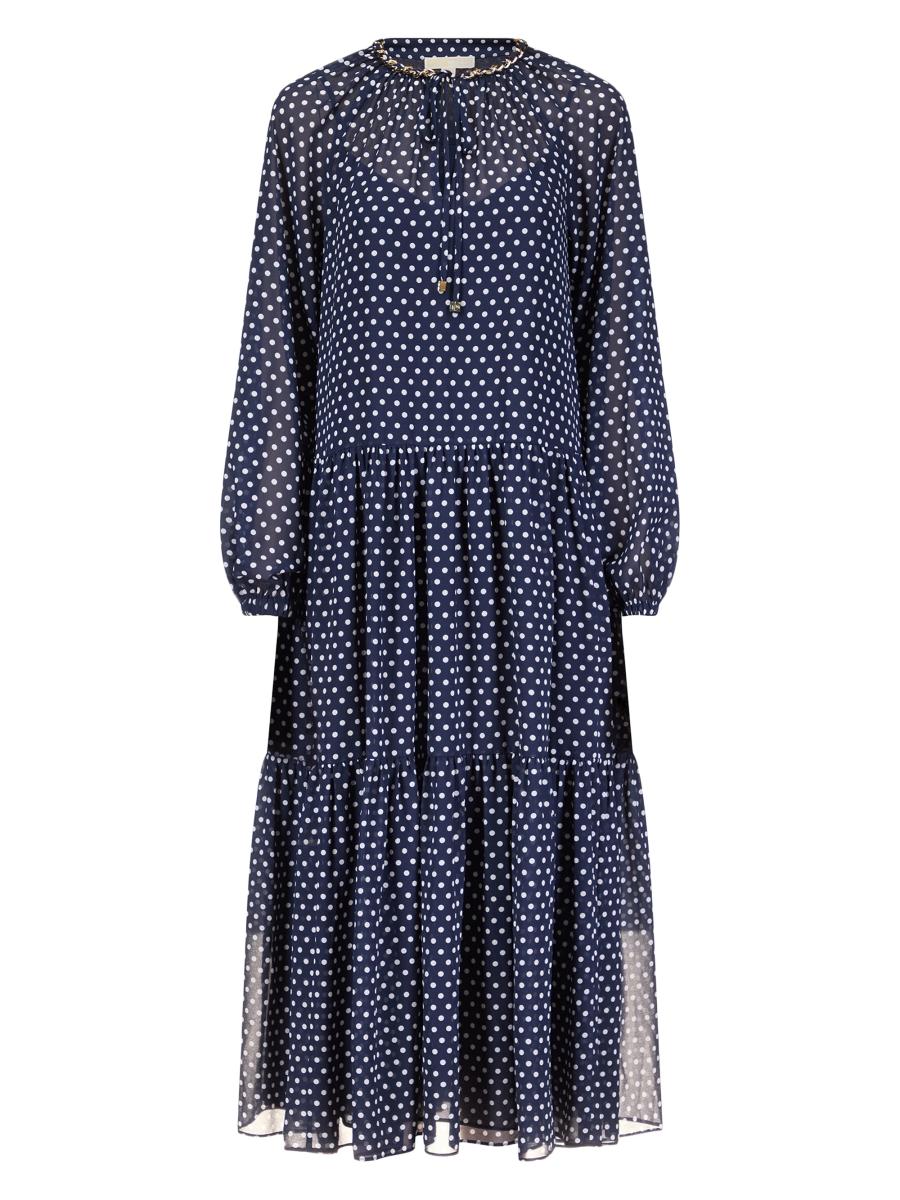 MICHAEL Michael Kors Polka-Dot Tiered Maxi Dress | Saks Fifth Avenue