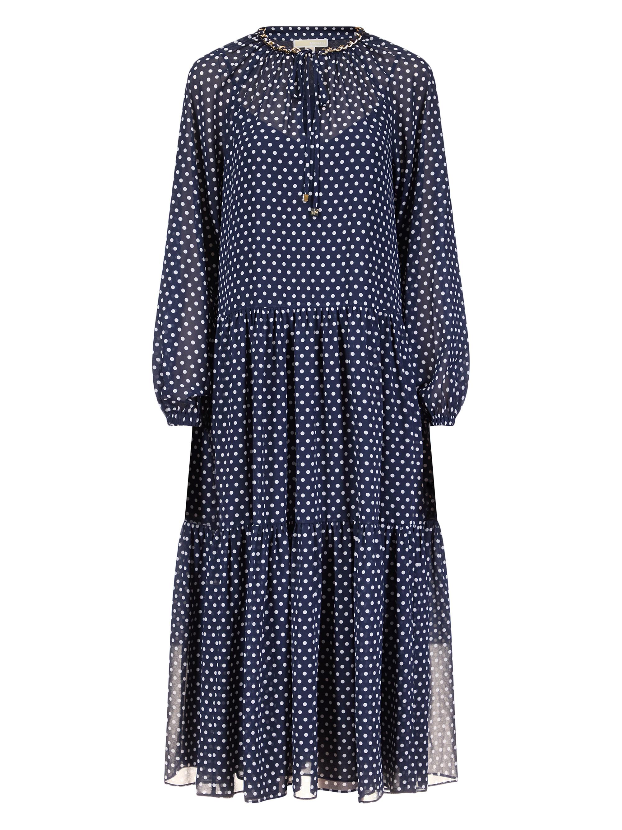 MICHAEL Michael Kors Polka-Dot Tiered Maxi Dress | Saks Fifth Avenue