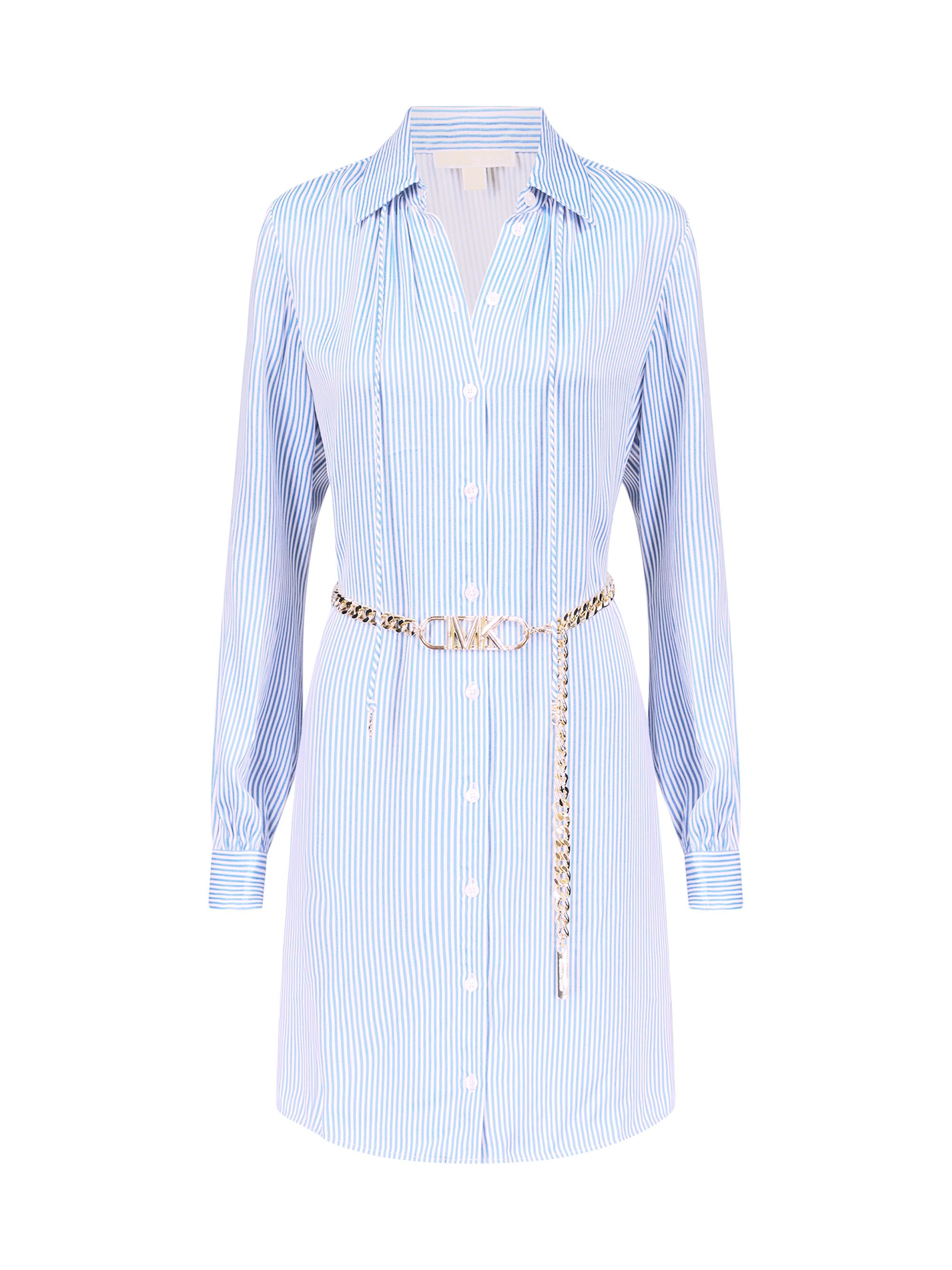 MICHAEL Michael Kors Women's Pinstripe Belted Minidress - Blueberry