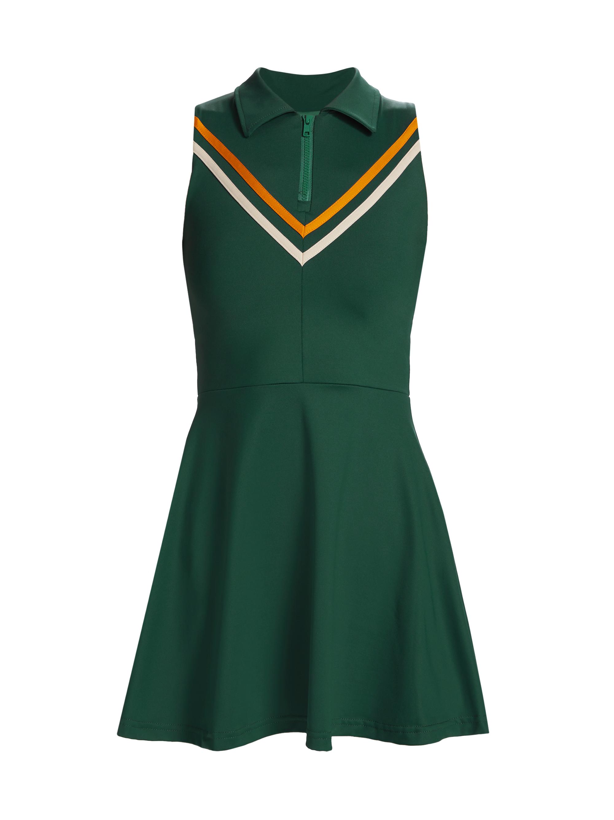 Maqui Active Women's Polo Striped Minidress - Dark Green