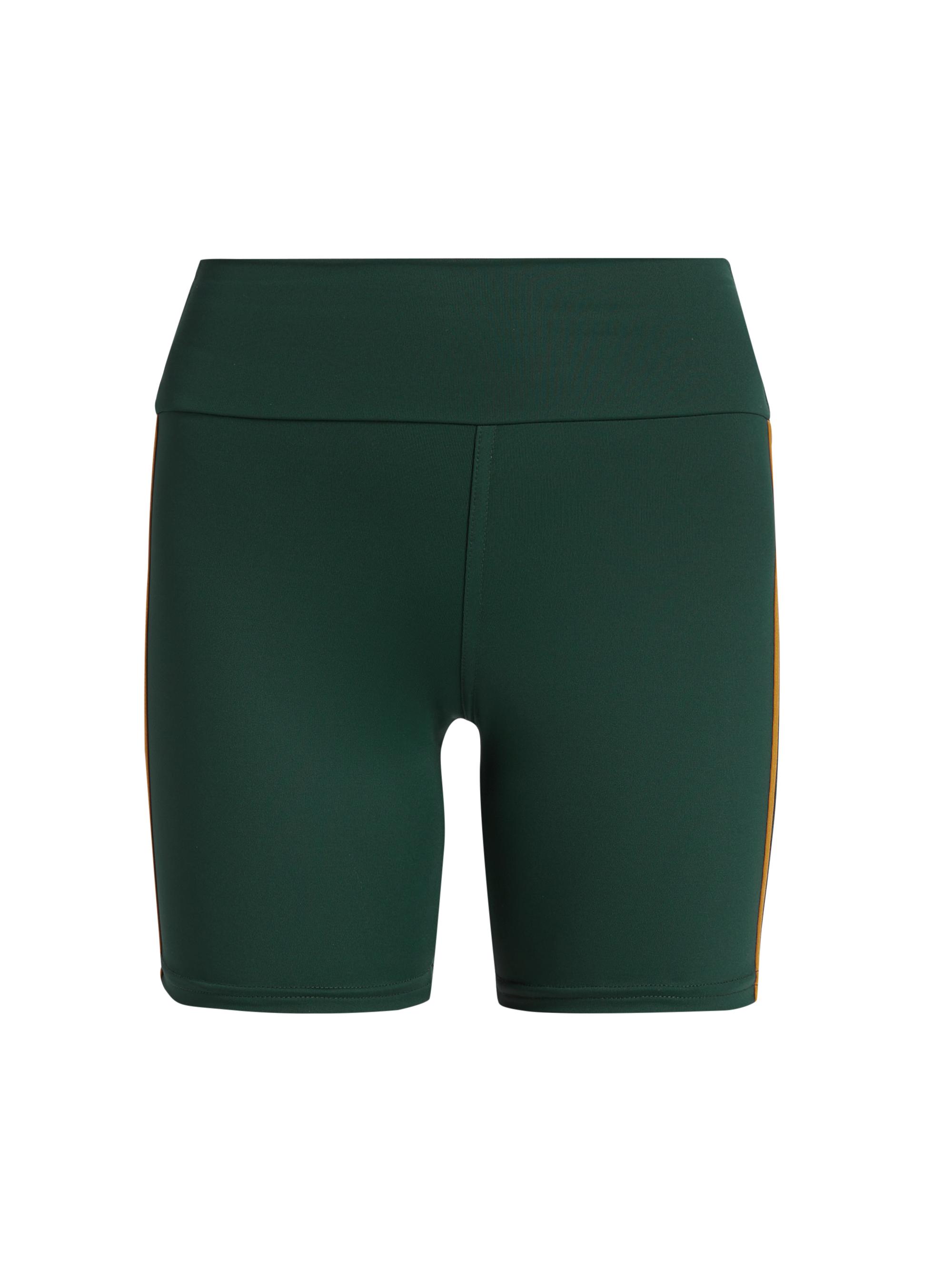 Maqui Active Women's Striped Biker Shorts - Dark Green