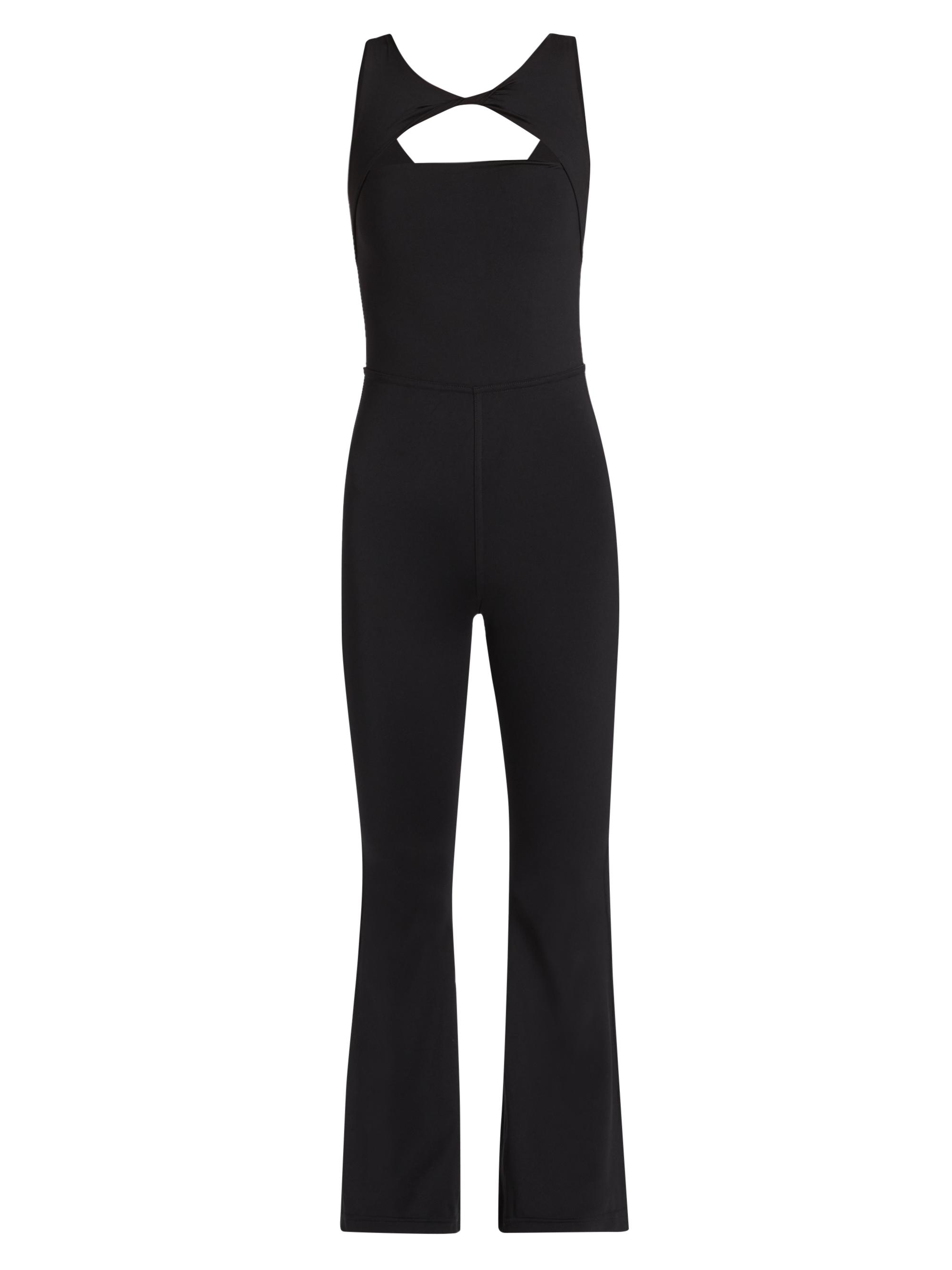 Maqui Active Women's Flared Twist-Front Jumpsuit - Black