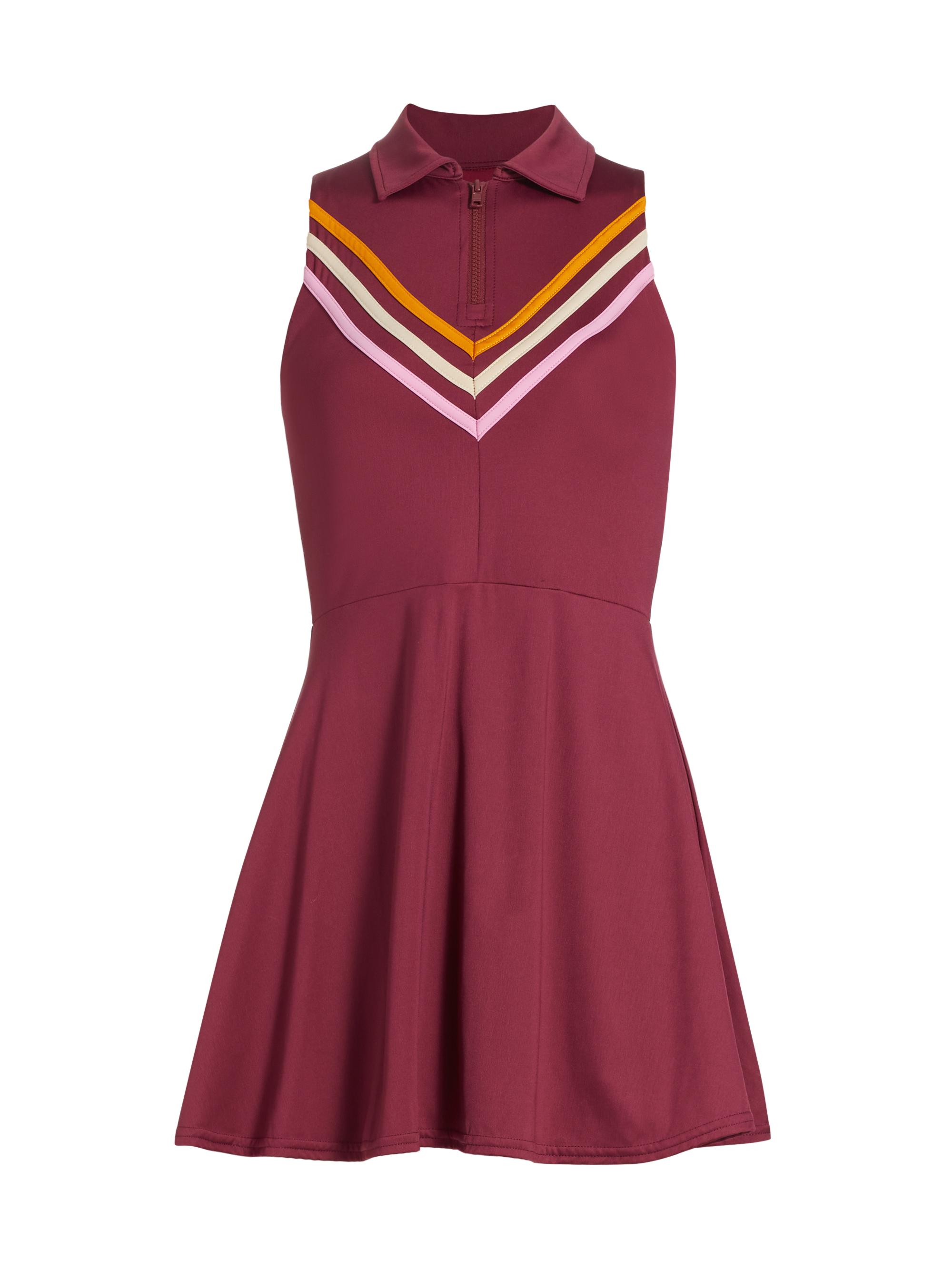 Maqui Active Women's Polo Striped Minidress - Merlot