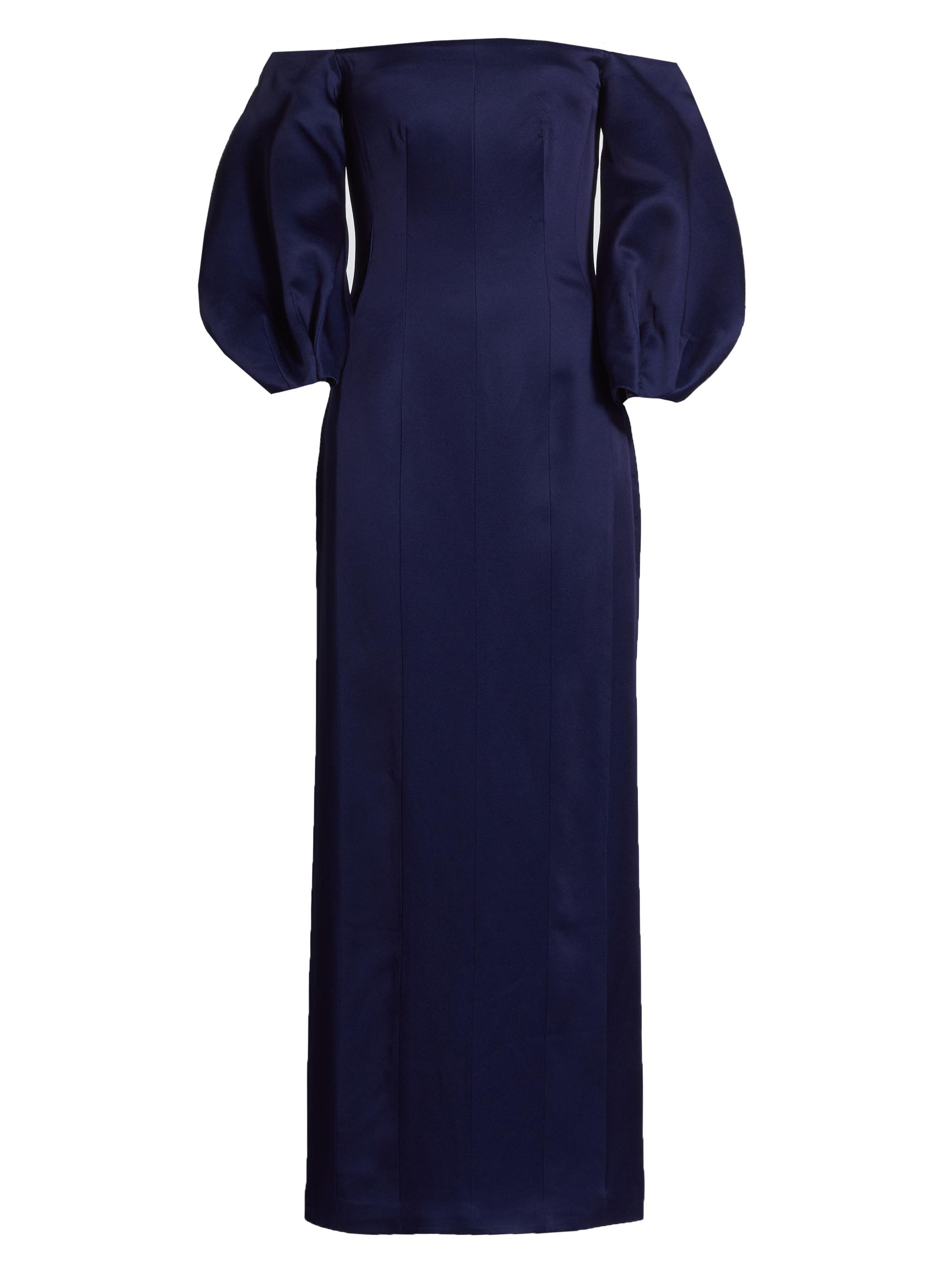Galvan London Women's Ponza Satin Gown - Blue Moon