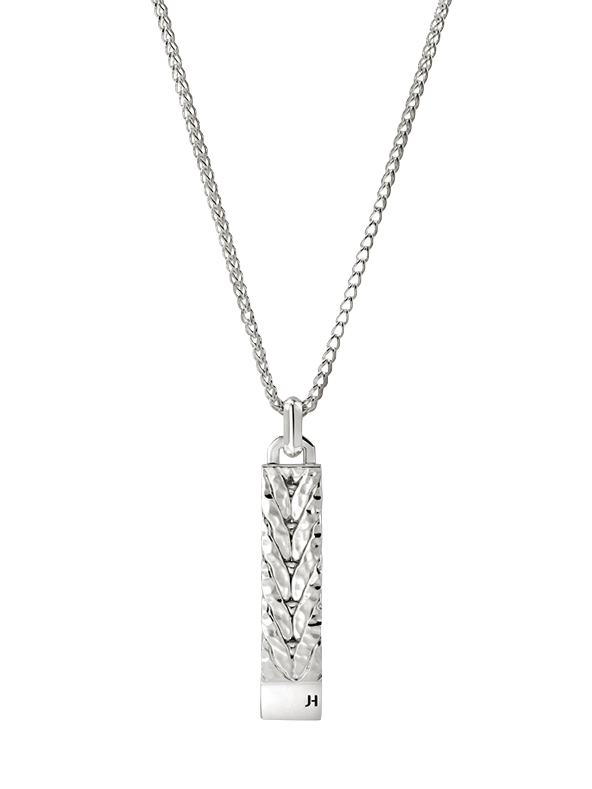 John Hardy Men's Hammered Sterling Silver Pendant Necklace - Silver