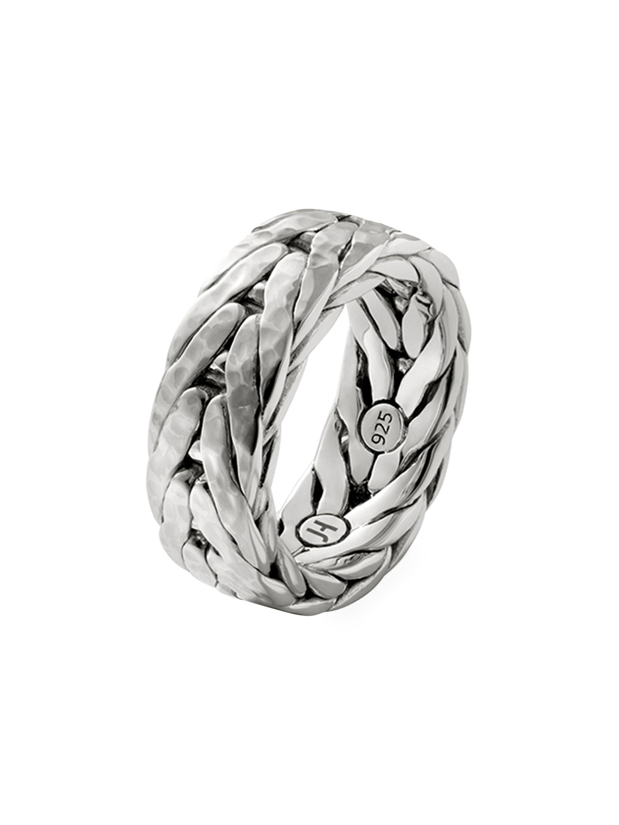 John Hardy Men's Hammered Sterling Silver Ring - Silver