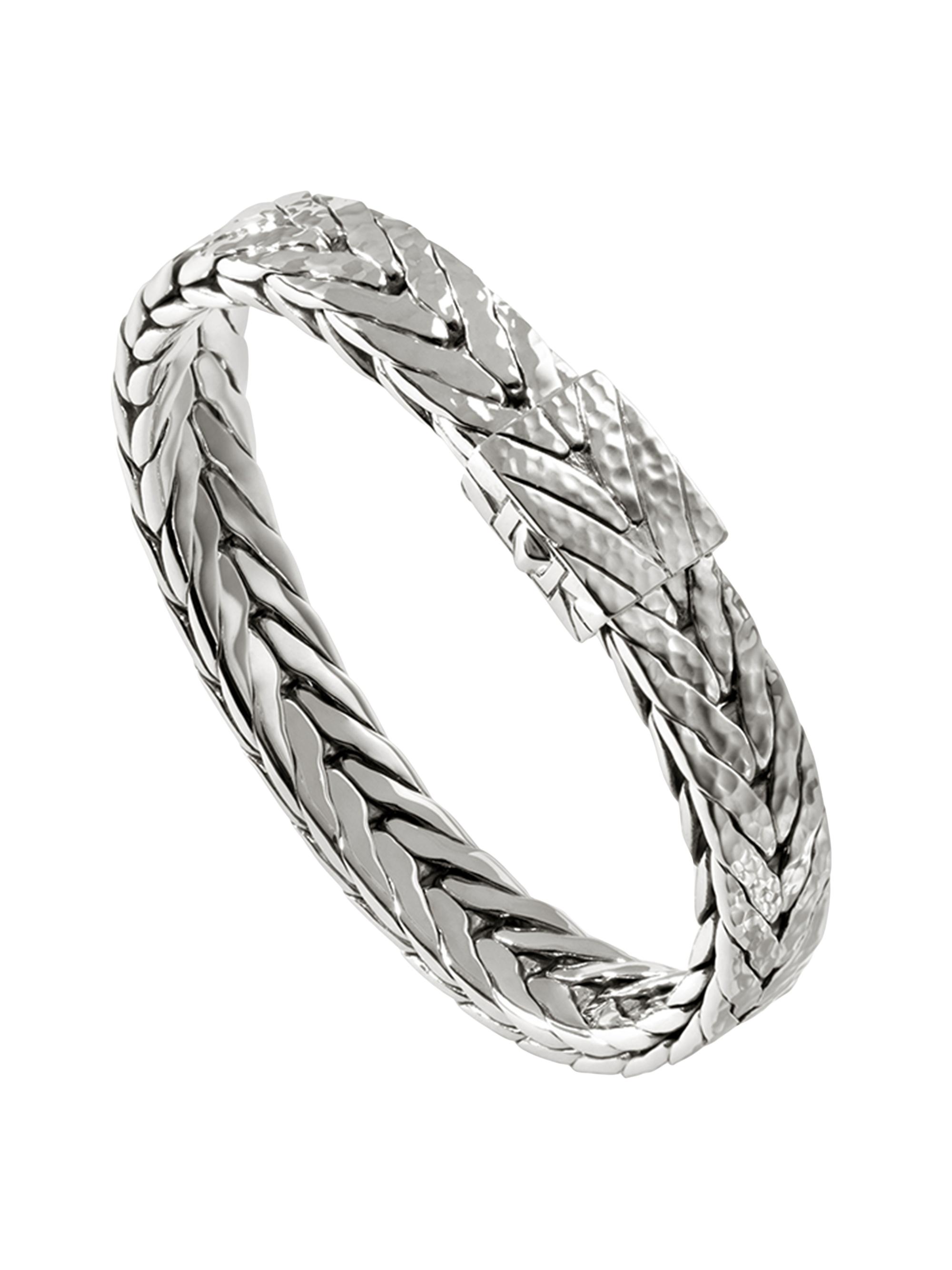 John Hardy Men's Hammered Sterling Silver Bracelet - Silver
