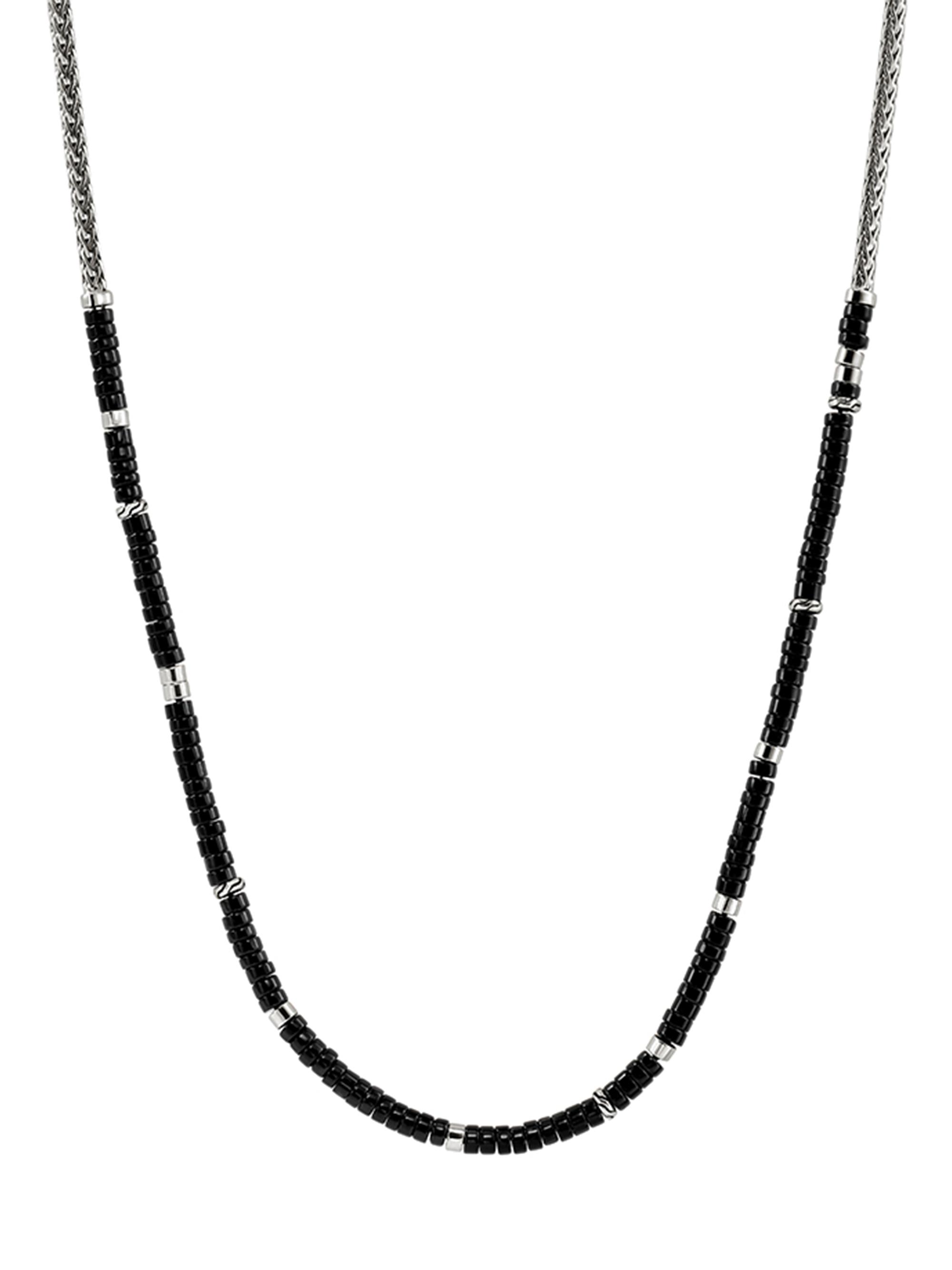John Hardy Men's Heishi Sterling Silver & Black Onyx Chain Necklace - Silver Onyx