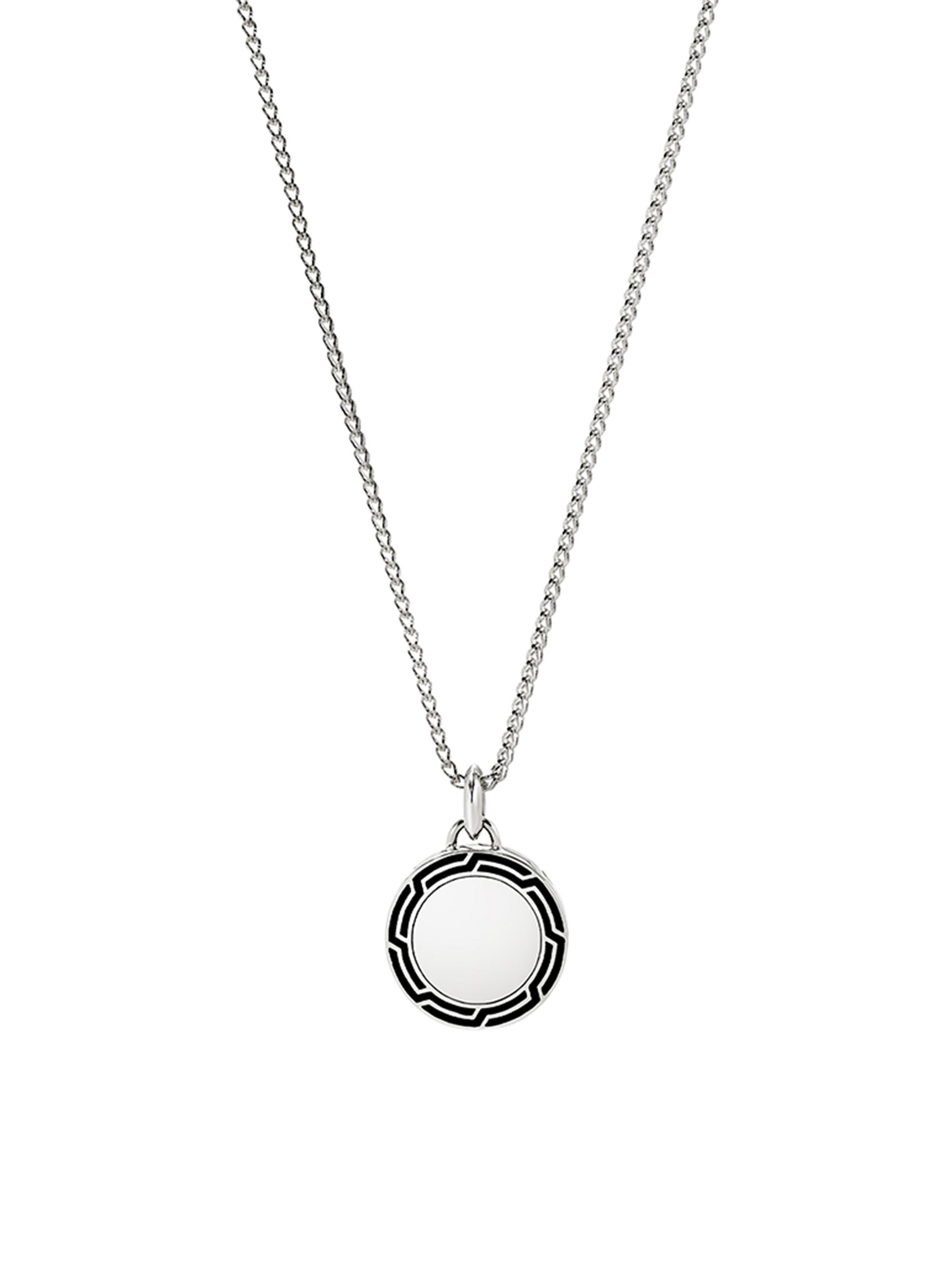 John Hardy Men's Sterling Silver & Enamel Pendant Necklace - Silver Dark Blue