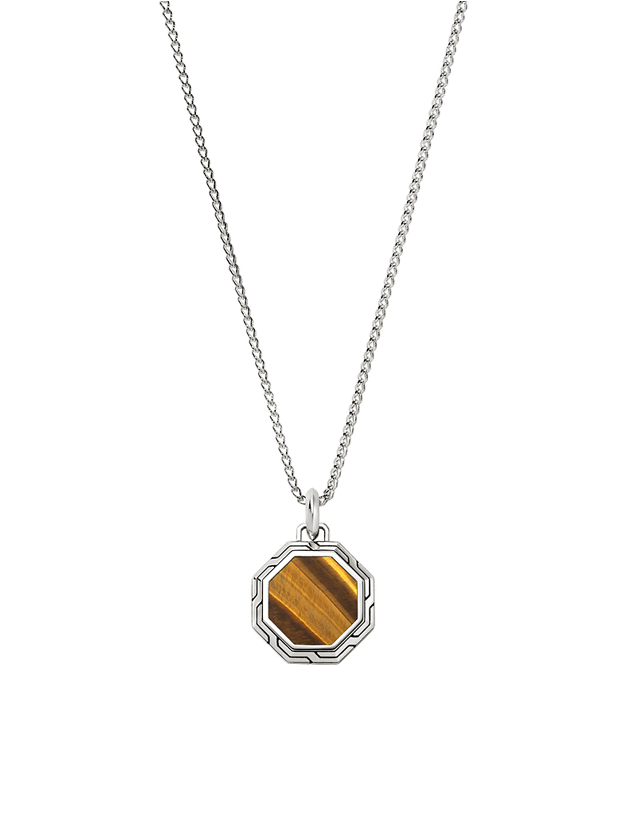 John Hardy Men's Sterling Silver & Tiger Eye Pendant Necklace - Silver Tiger Eye