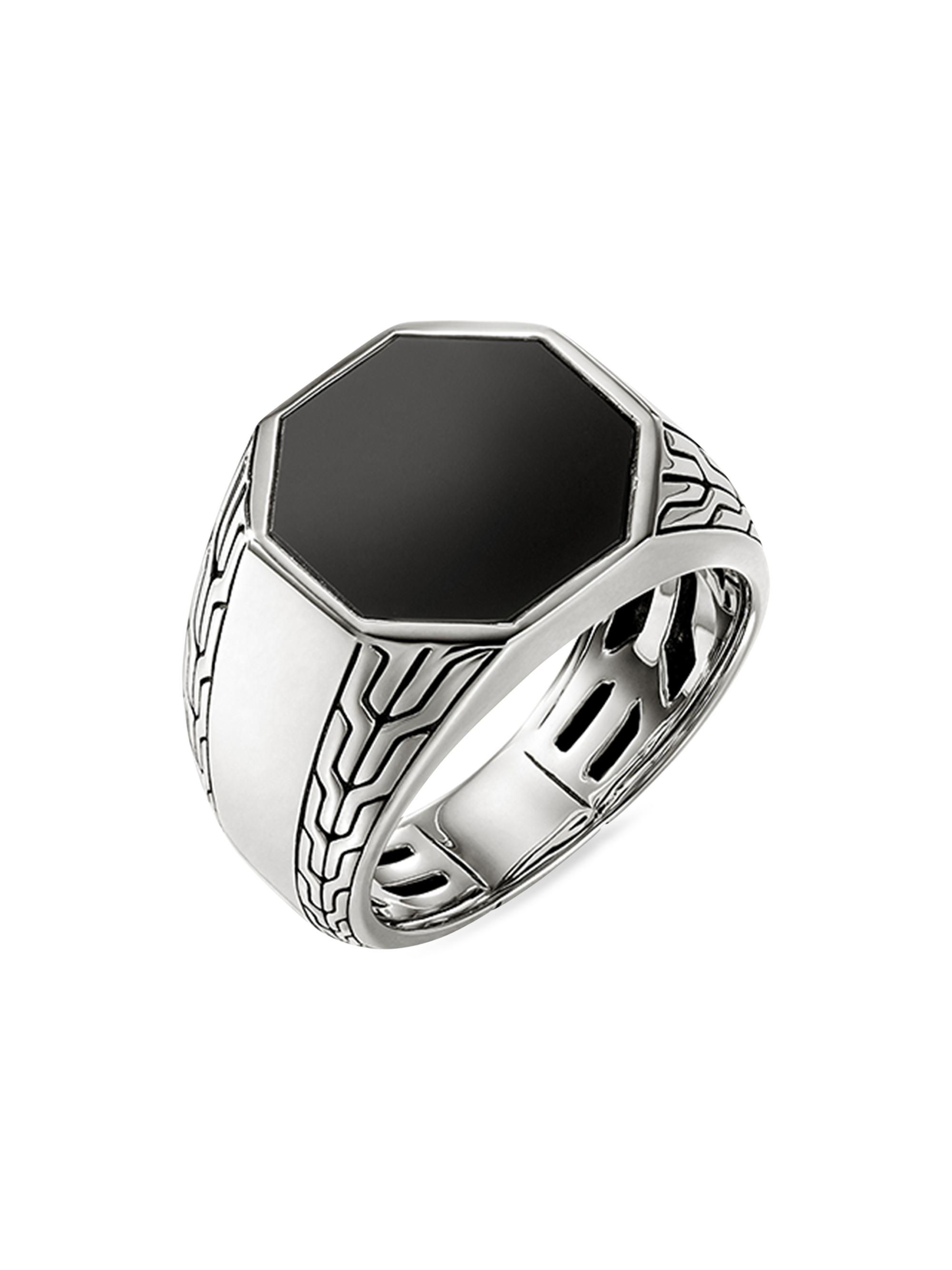 John Hardy Men's Sterling Silver & Black Onyx Signet Ring - Silver Onyx