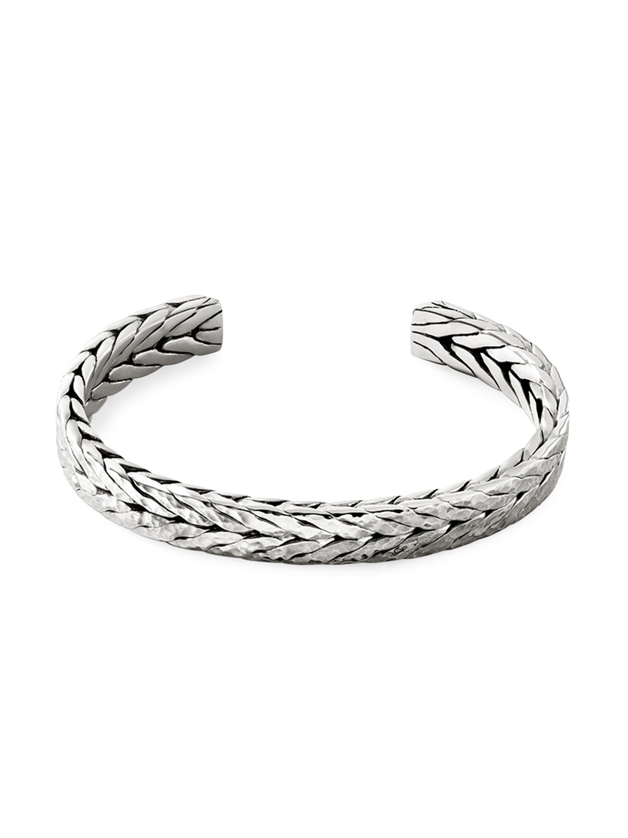 John Hardy Men's Hammered Sterling Silver Cuff Bracelet - Silver