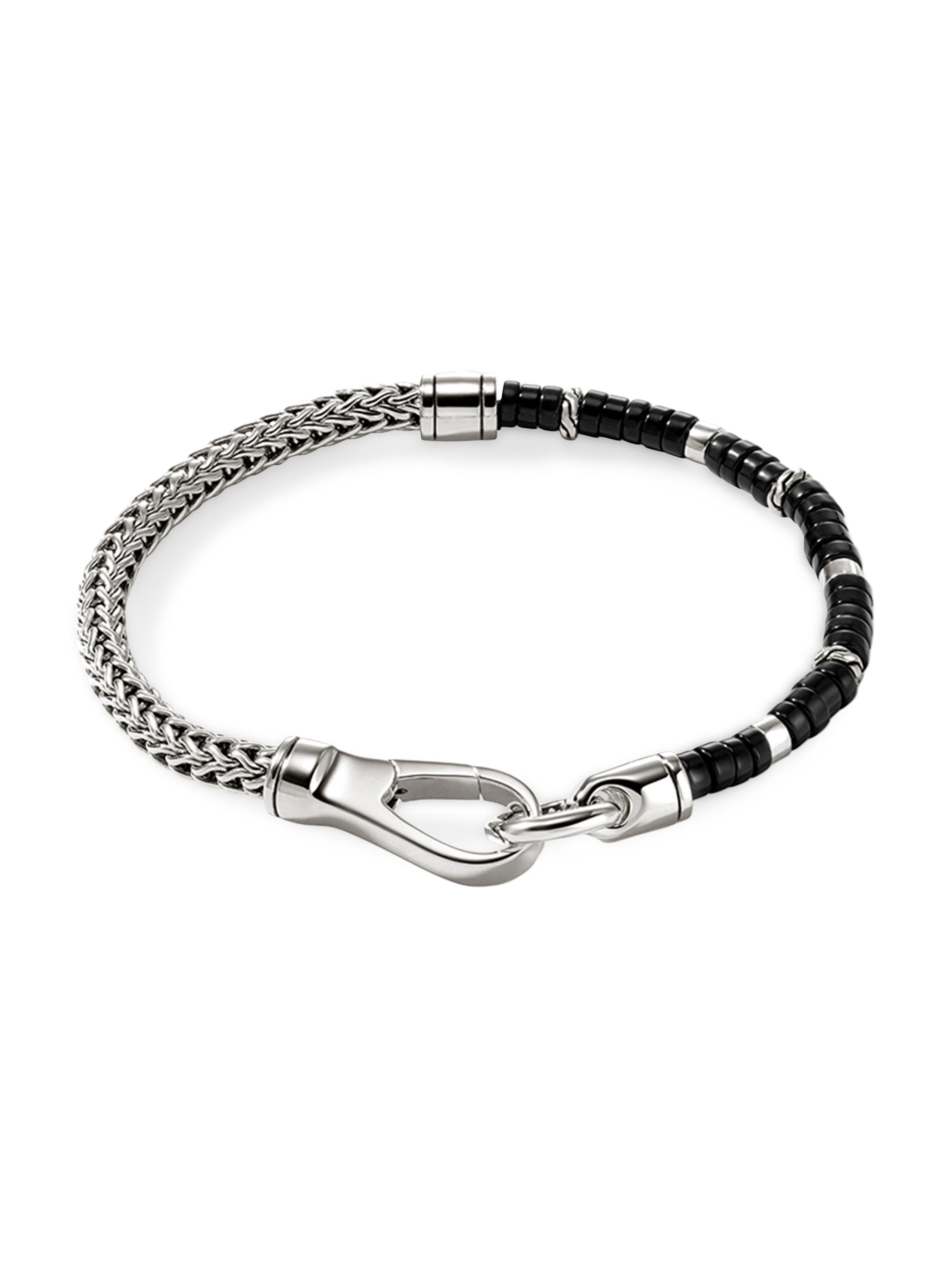 John Hardy Men's Heishi Sterling Silver & Black Onyx Chain Bracelet - Silver Onyx