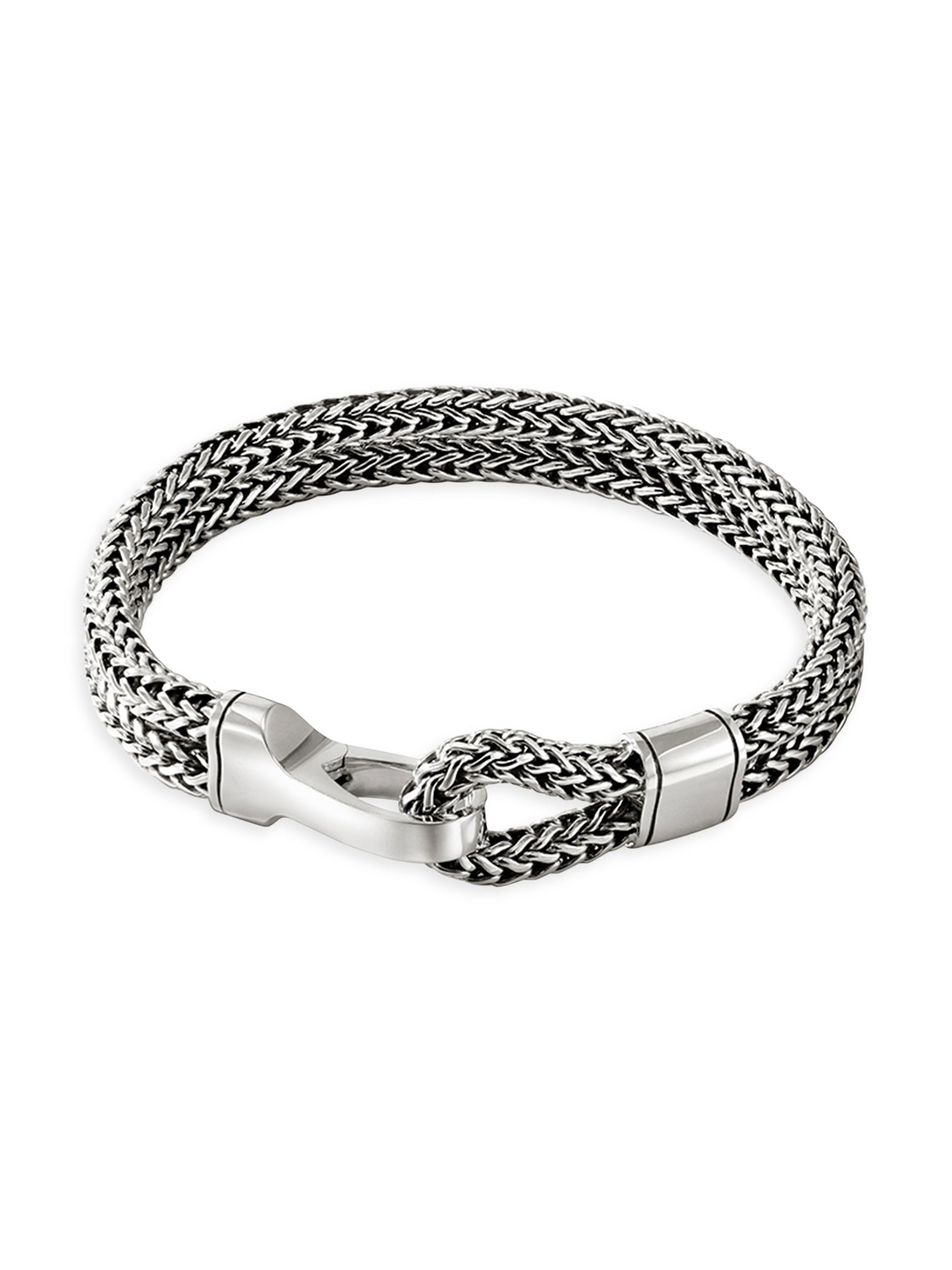 John Hardy Men's Sterling Silver Double Row Hook Clasp Bracelet - Silver