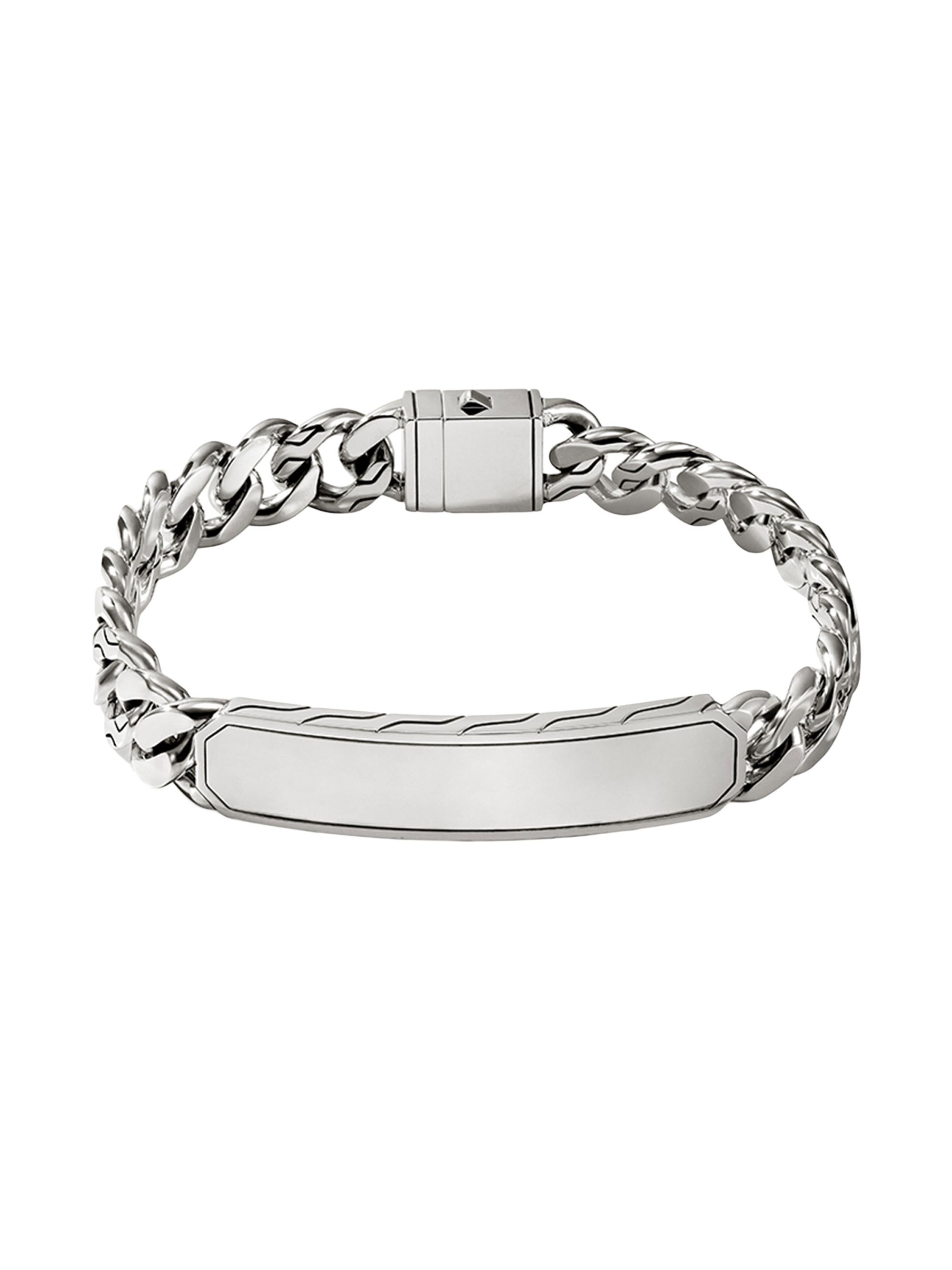 John Hardy Men's ID Sterling Silver Curb Link Bracelet - Silver