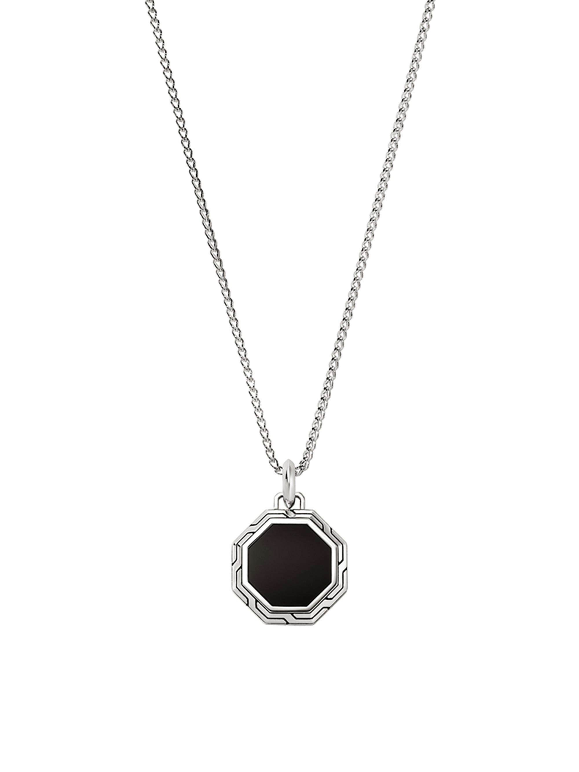John Hardy Men's Sterling Silver & Black Onyx Tag Pendant Necklace - Silver Onyx