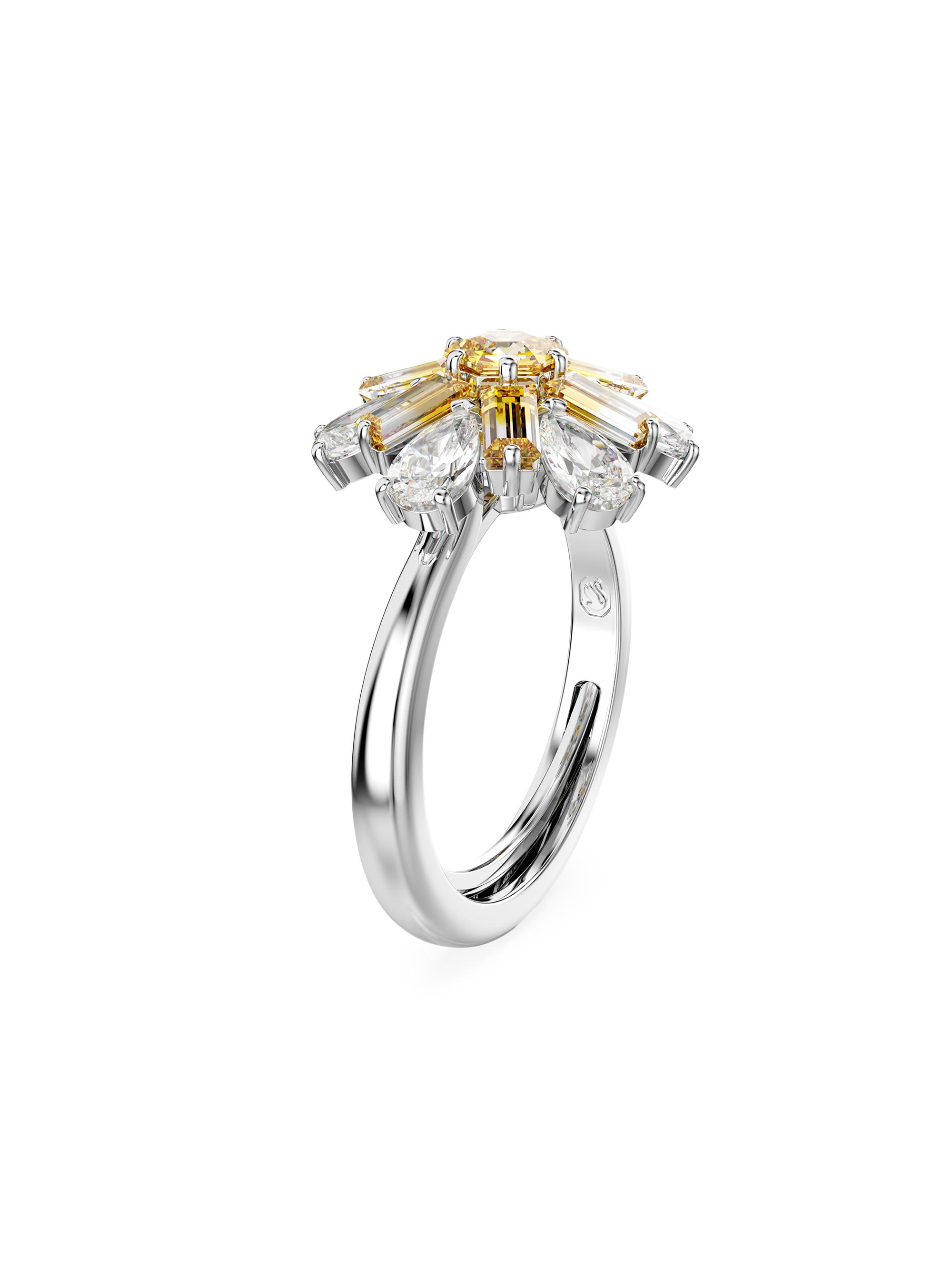 Swarovski Women's Idyllia Crystal Flower Cocktail Ring - White Gold