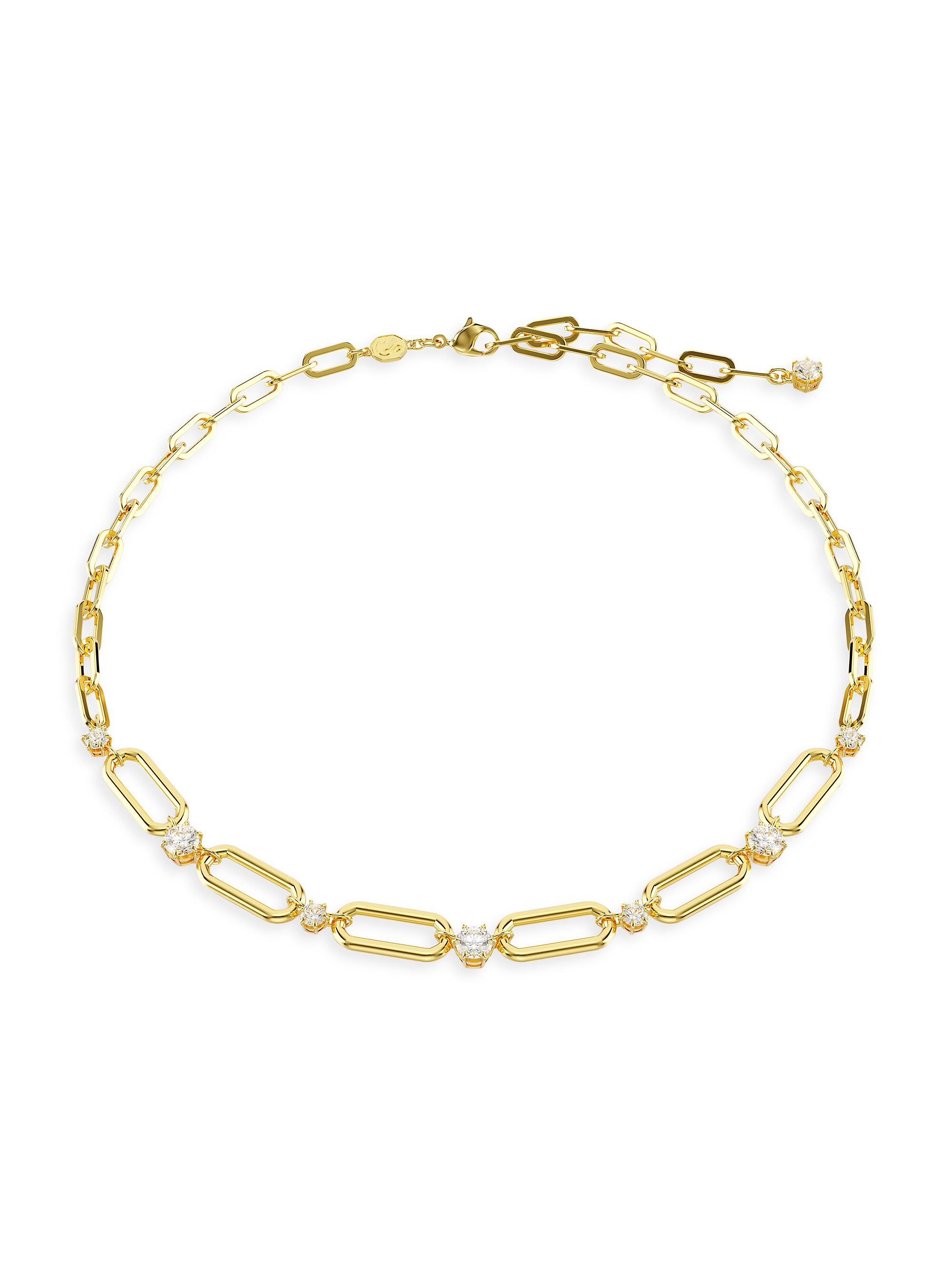 Swarovski Women's Constella Rhodium-Plated &  Crystal Necklace - Yellow Gold