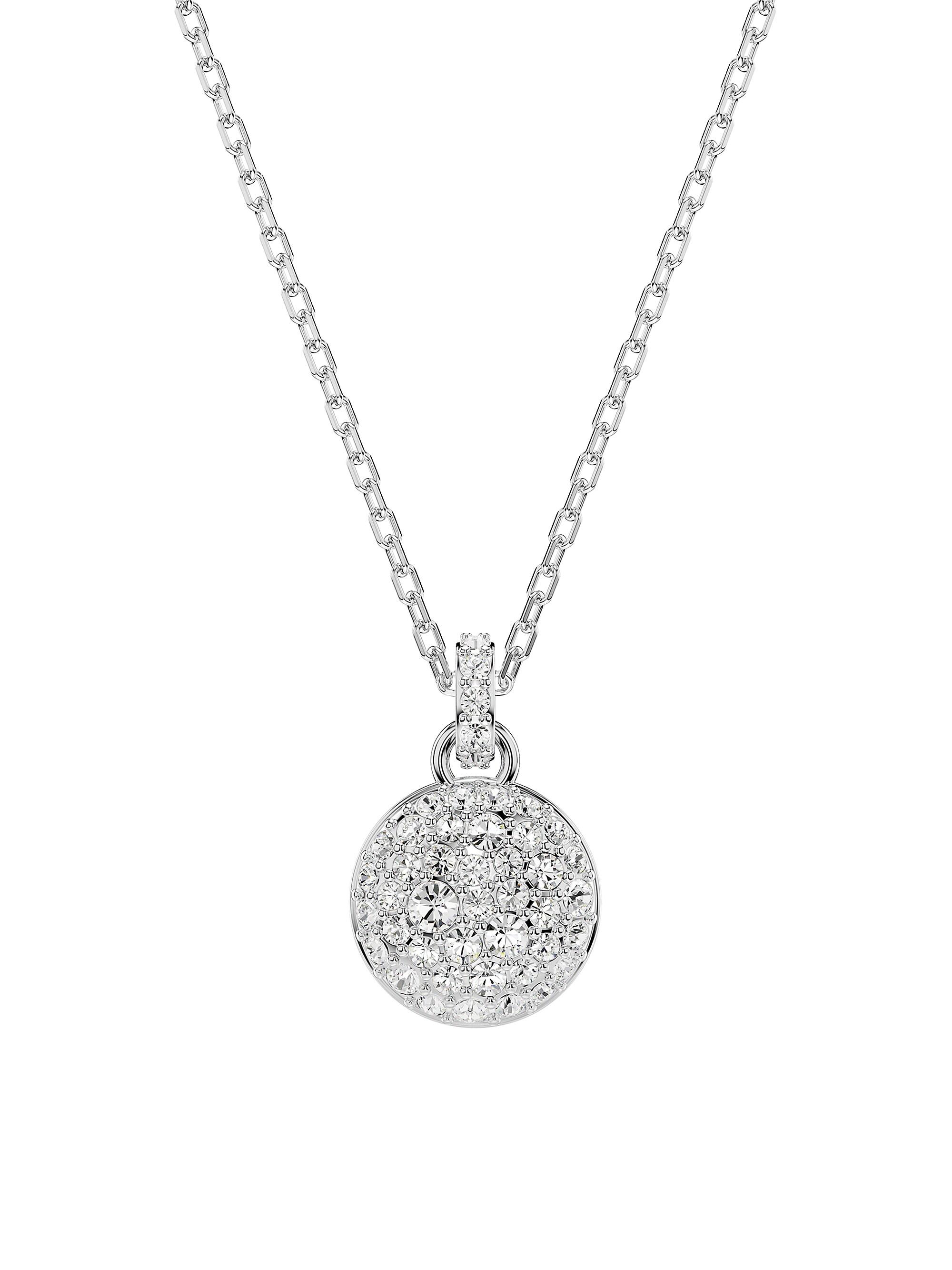 Swarovski Women's Sublima Rhodium-Plated &  Crystal Pendant Necklace - White Gold