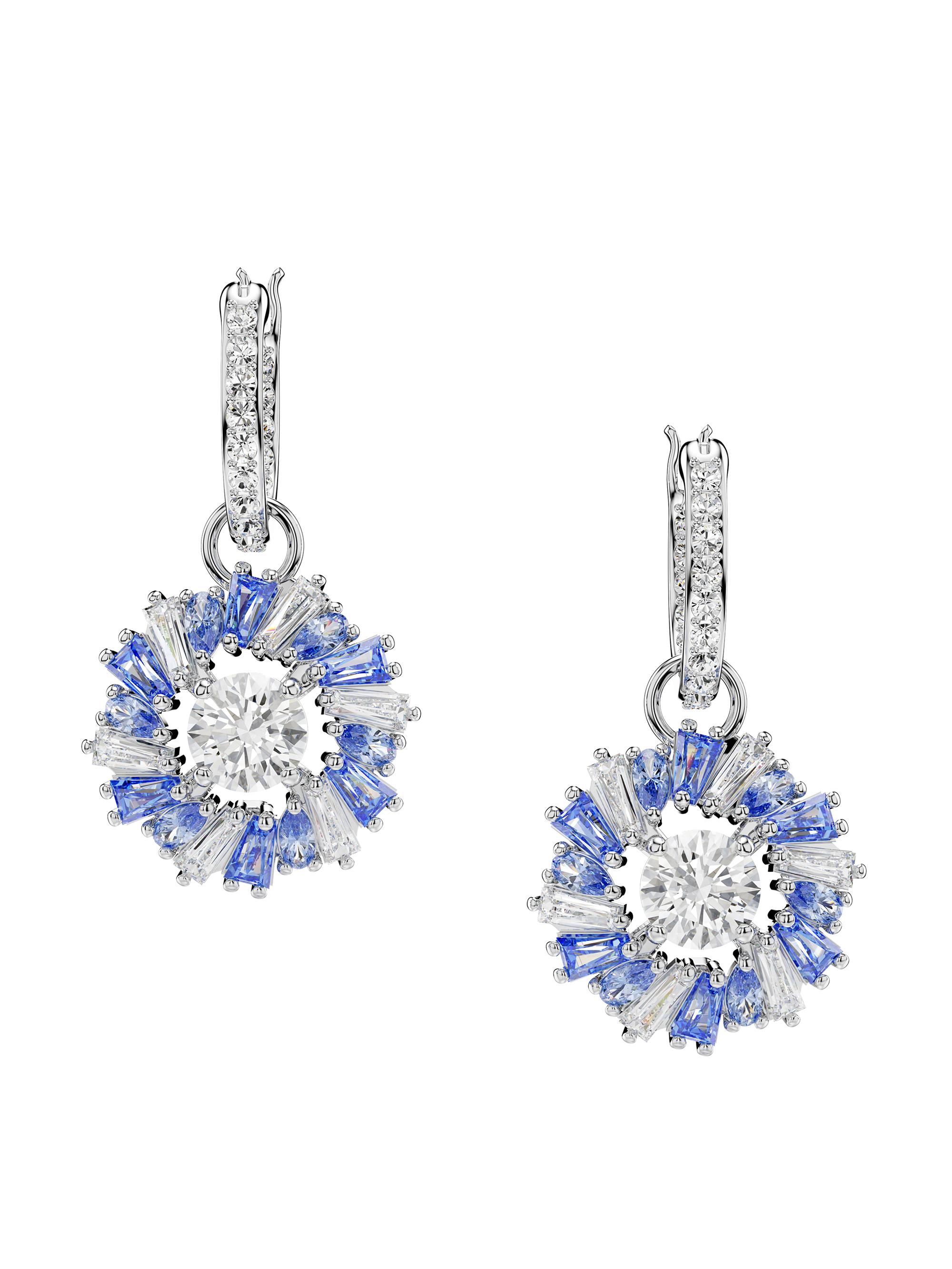 Swarovski Women's Idyllia Crystal Flower Drop Earrings - White Gold