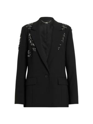 KHAITE The Estelle swarovski embellished coat - Black
