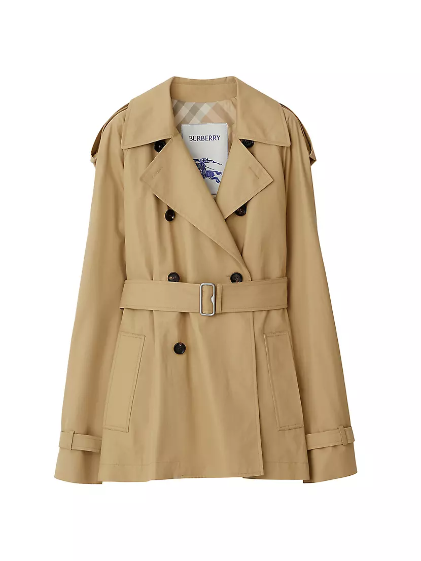 Shop Burberry Cotton Gabardine Double-Breasted Trench Coat 