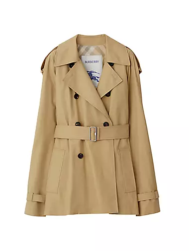 Cotton Gabardine Double-Breasted Trench Coat